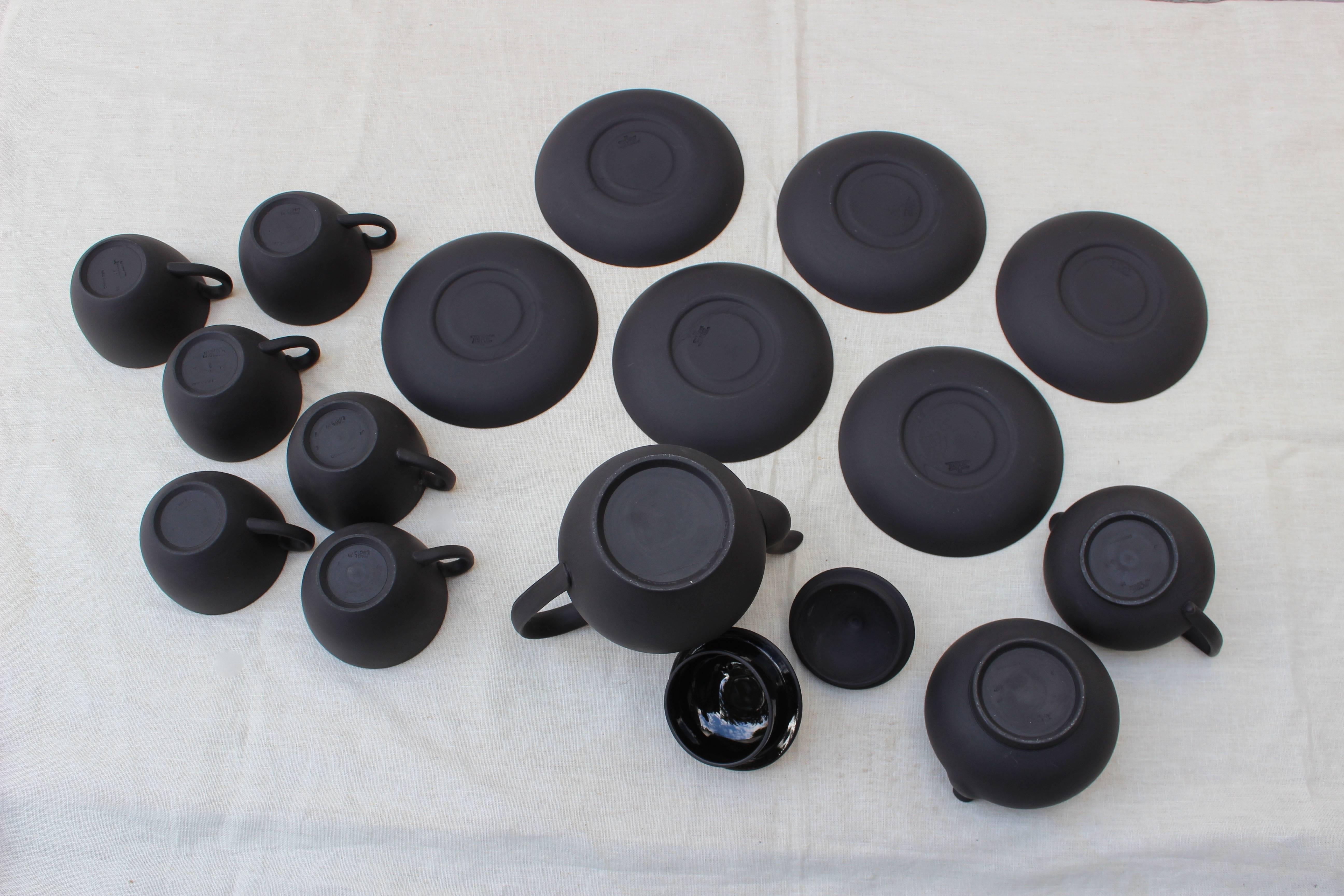 black wedgwood tea set