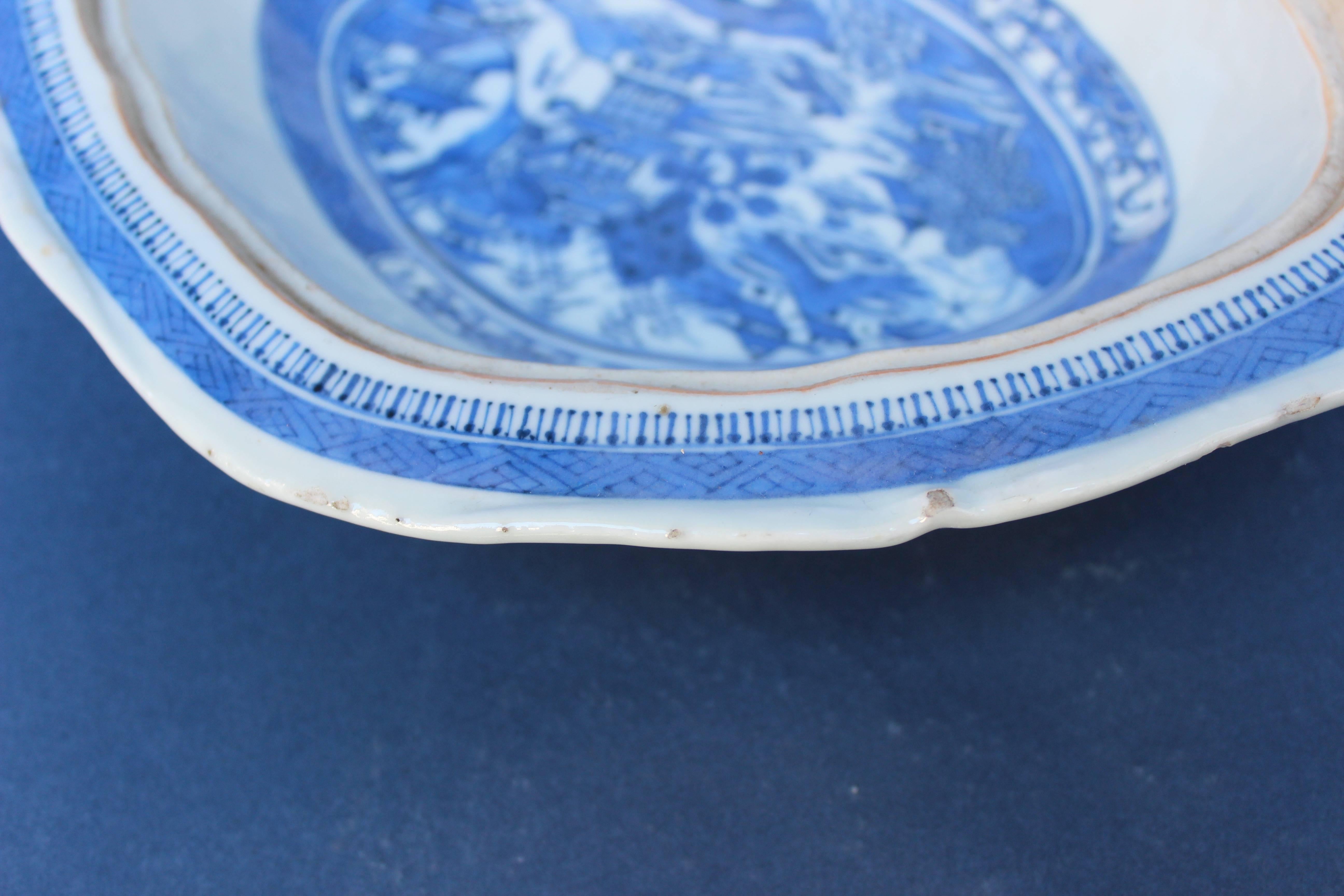 Blue and White Chinese Canton Covered Dish 2