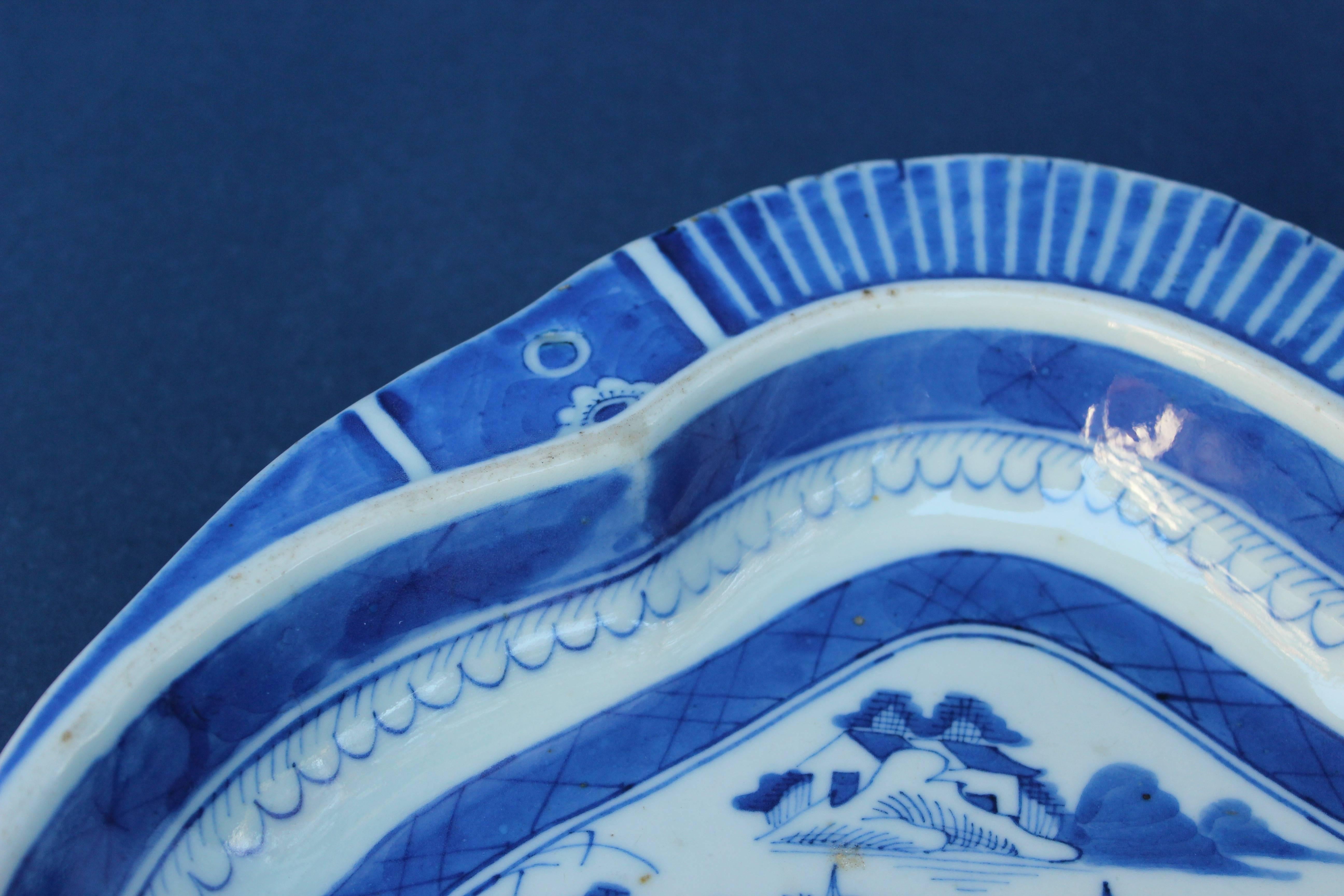 Chinese Blue and White Canton Dish 2