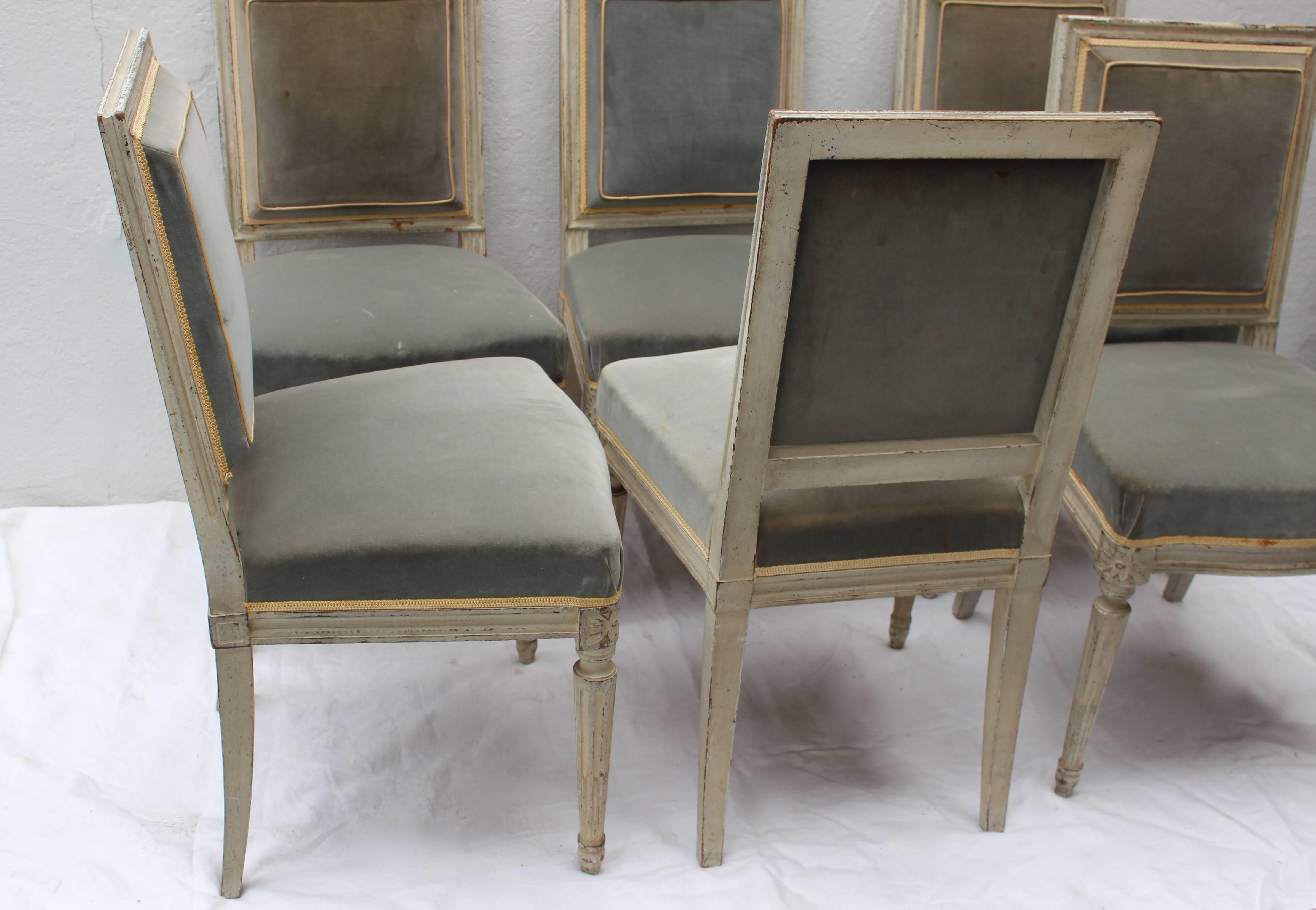 Set of Six Louis XVI Style Dining Chairs 3