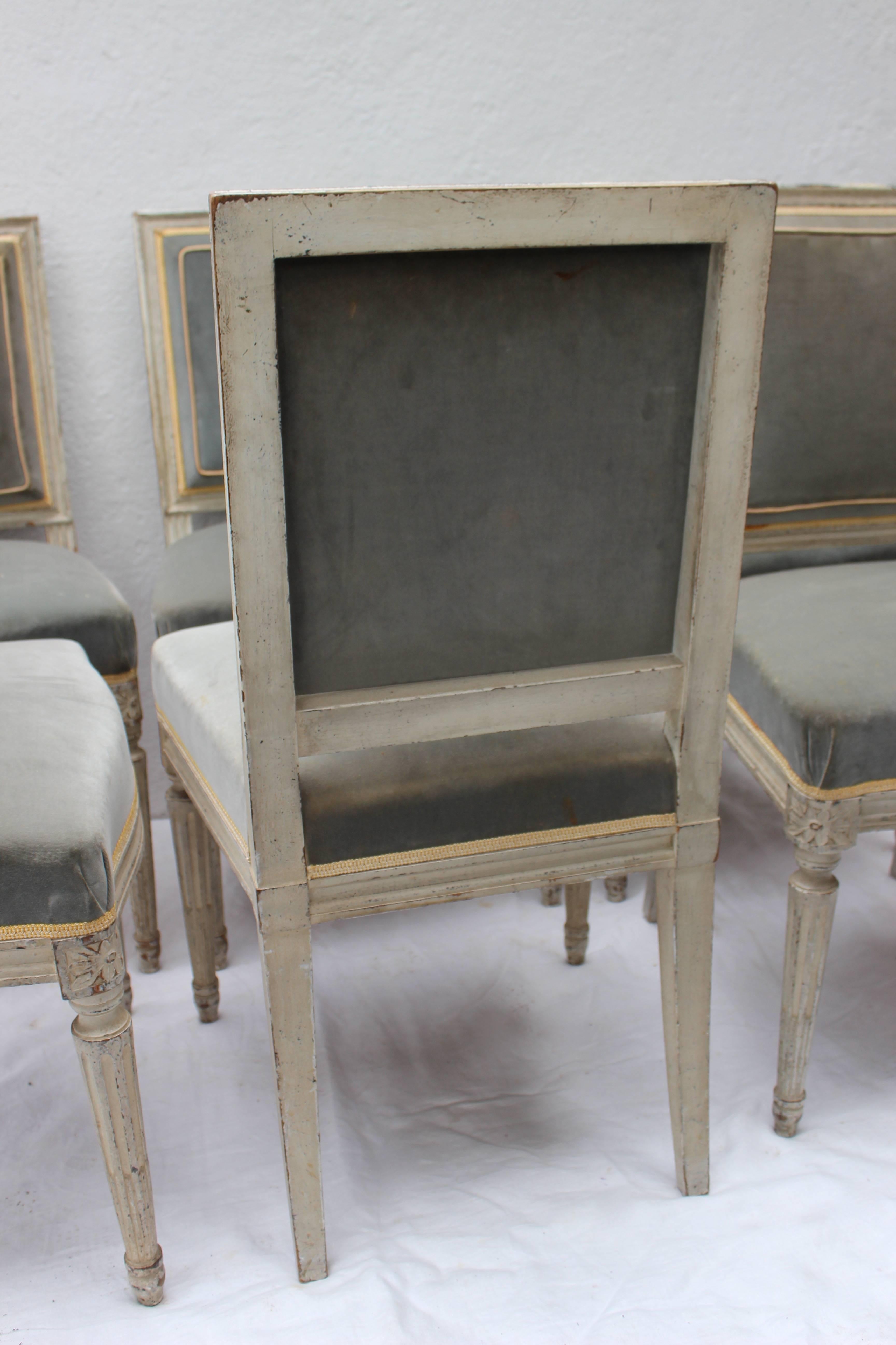 Set of Six Louis XVI Style Dining Chairs 5