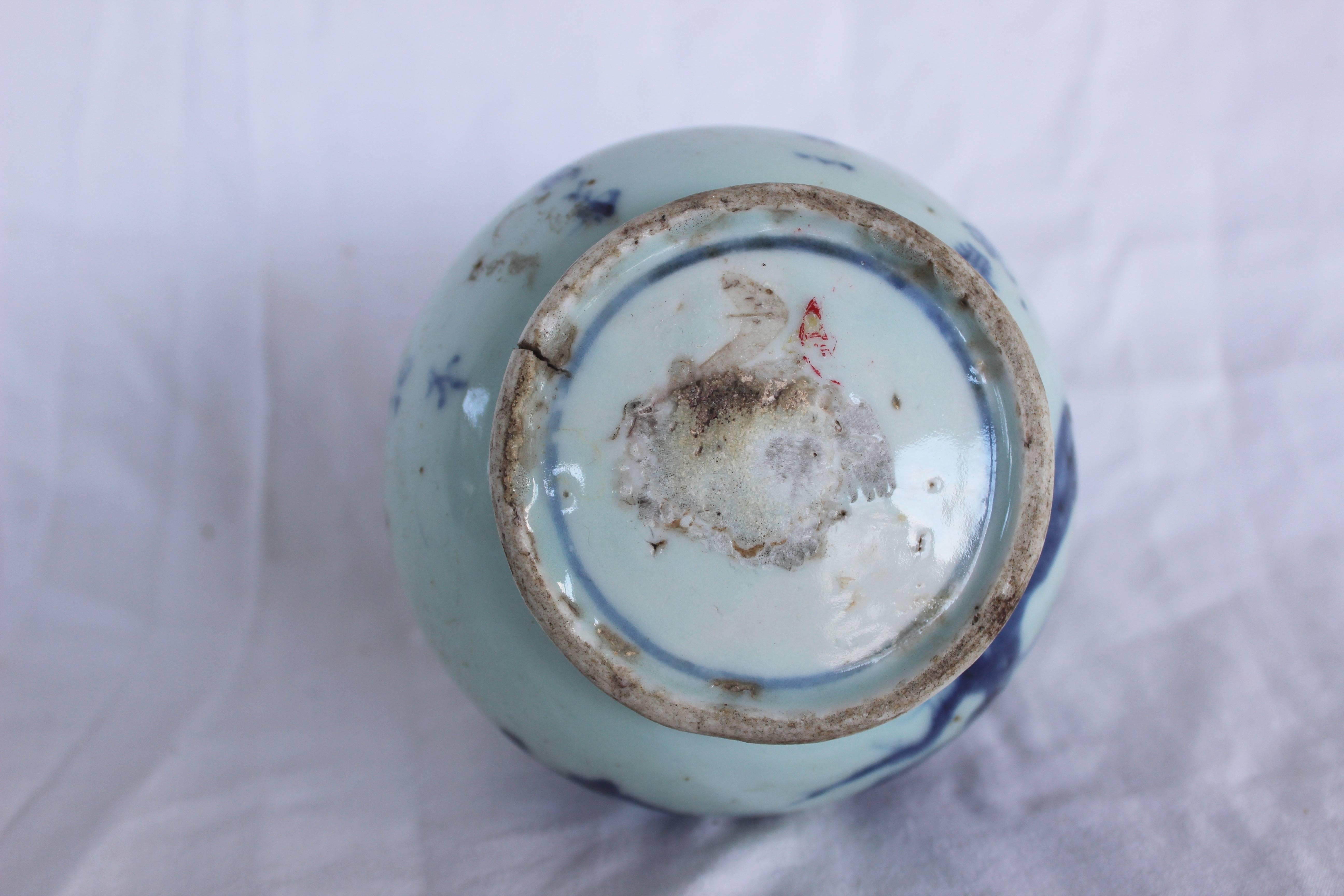 20th Century Chinese Blue and White Ceramic Bud Vase