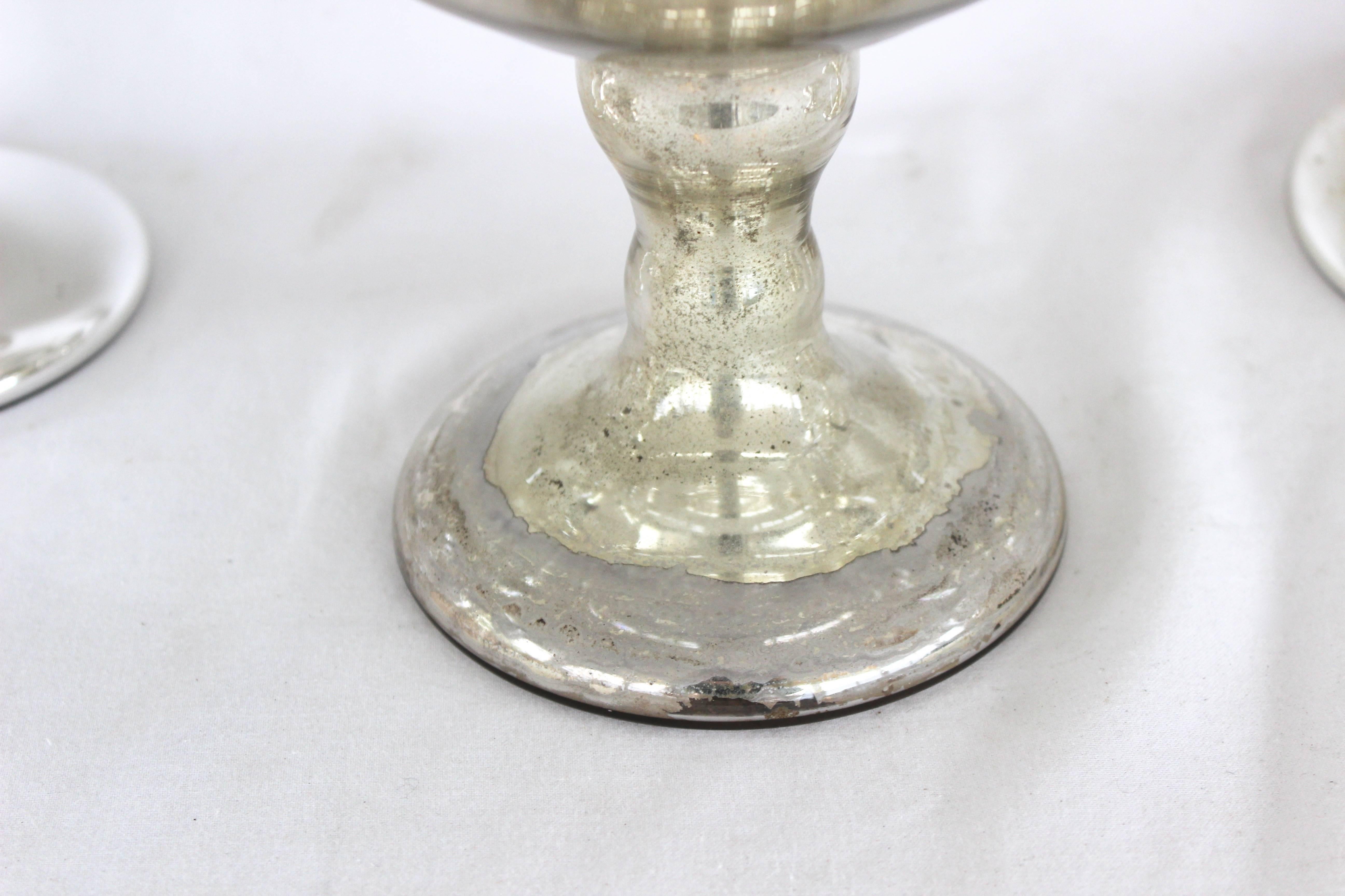 Collection of Mercury Glass Hat Stands In Excellent Condition In East Hampton, NY