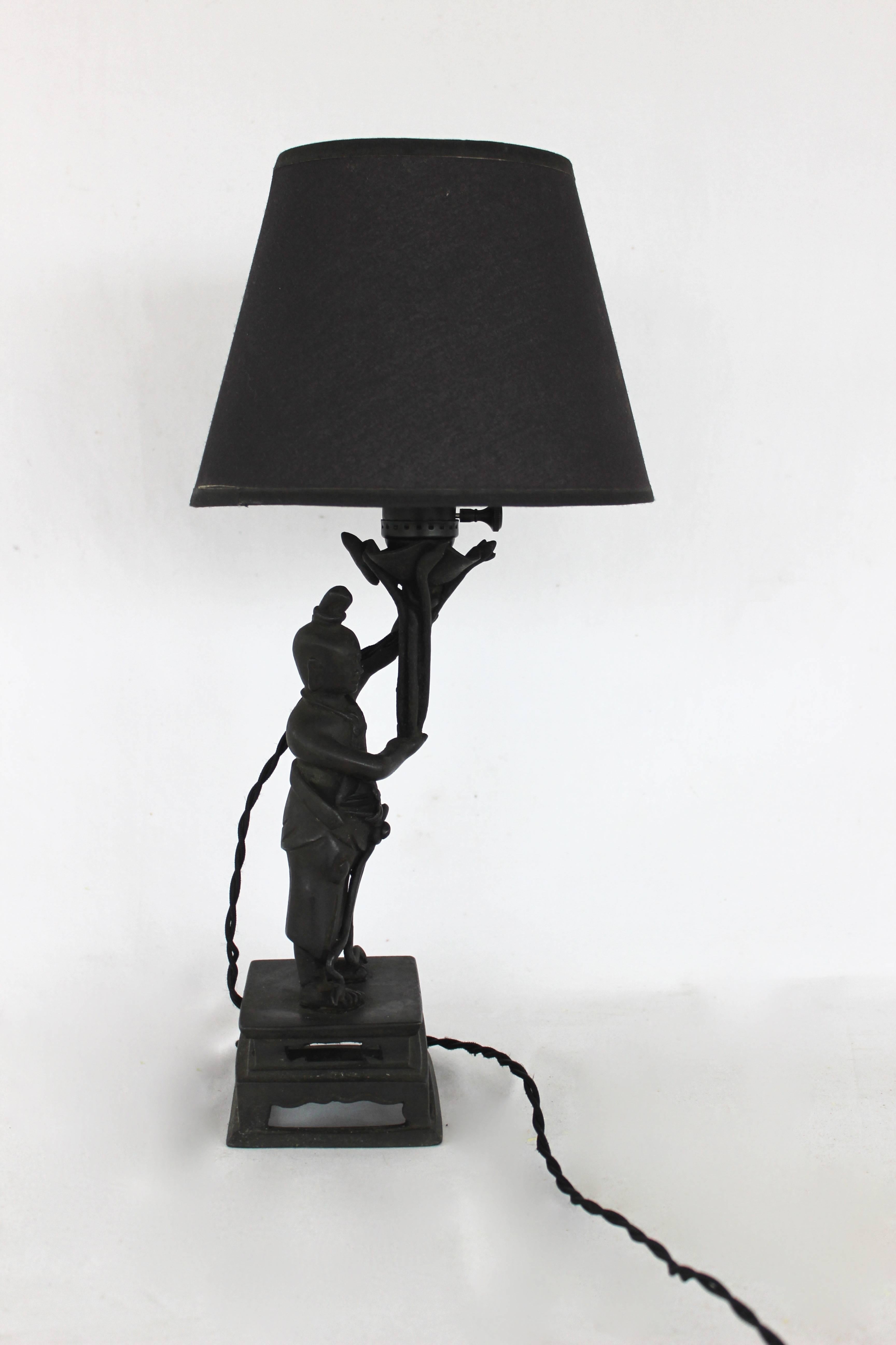 Iron Figural Table Lamp For Sale