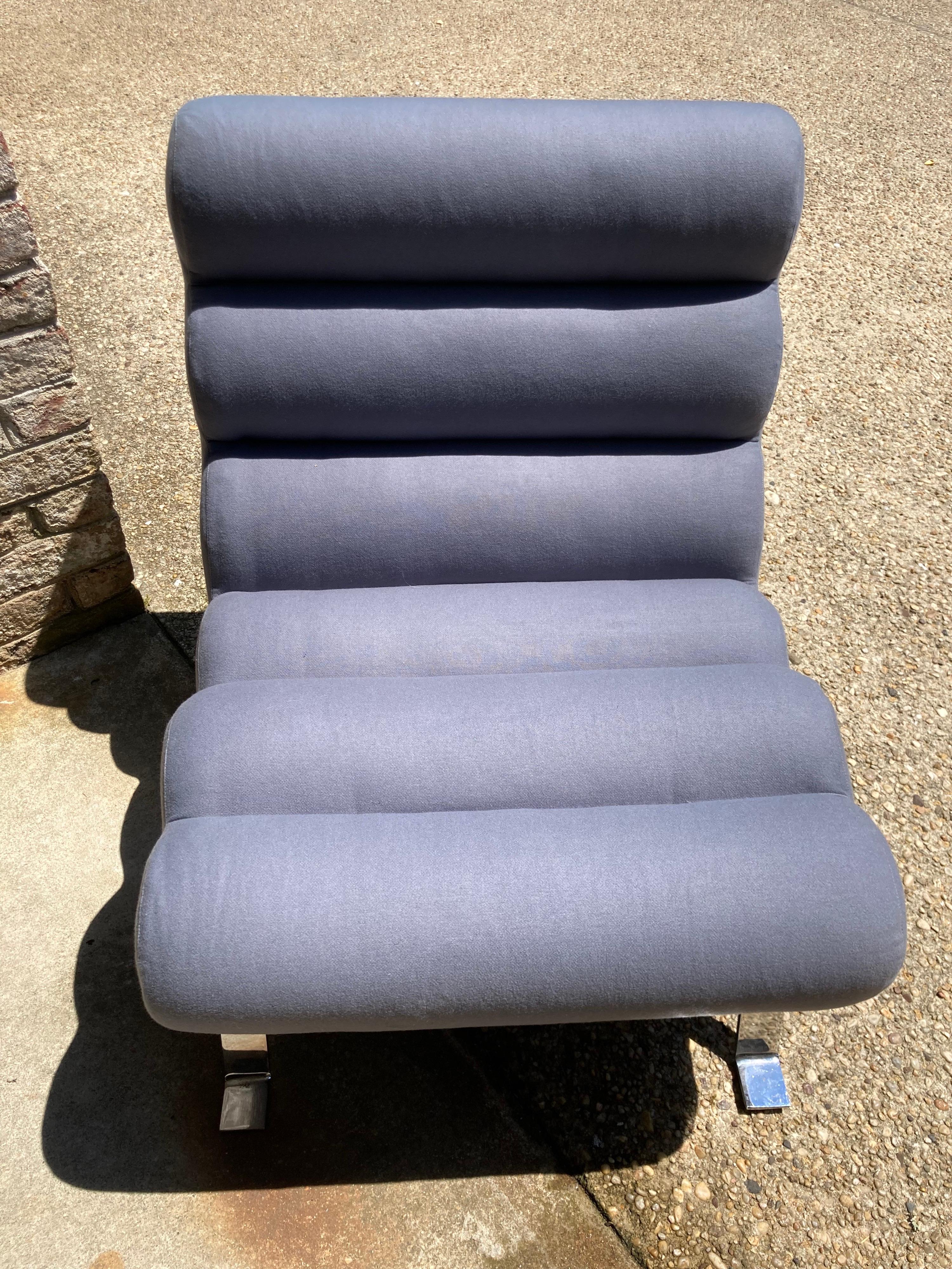 Wool Modern Armless Lounge Chair For Sale