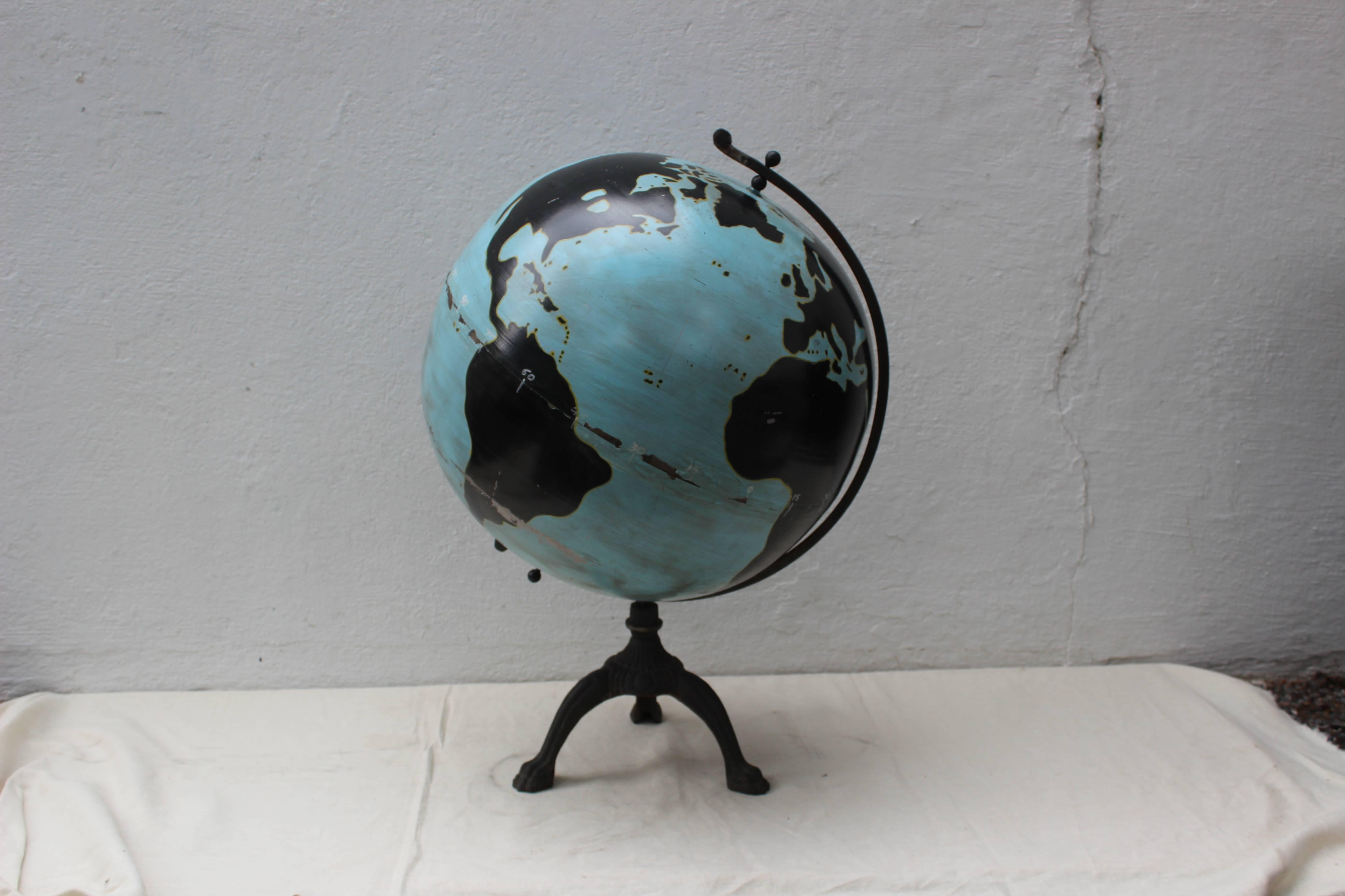 Oversize Painted Globe In Good Condition In East Hampton, NY