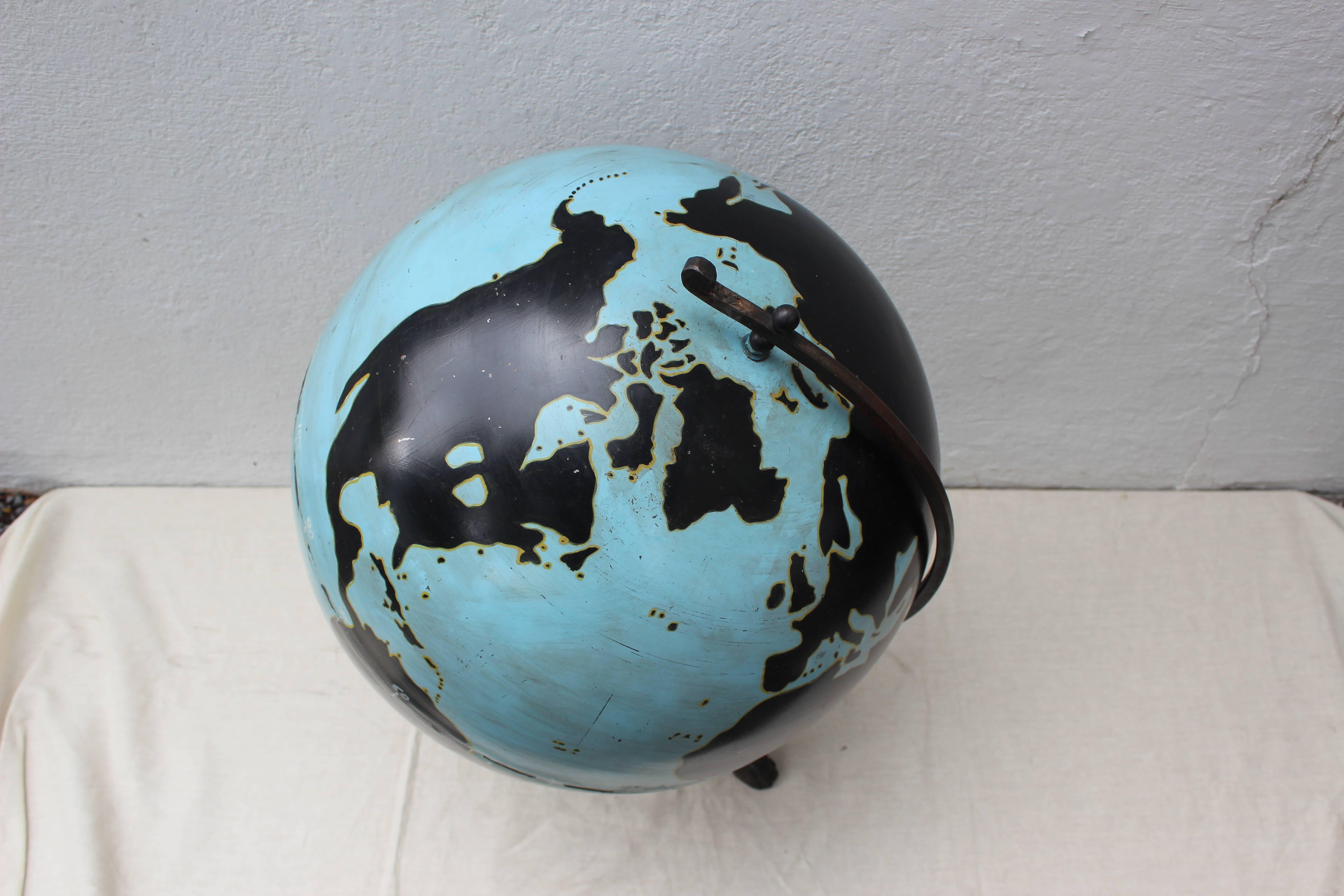 20th Century Oversize Painted Globe