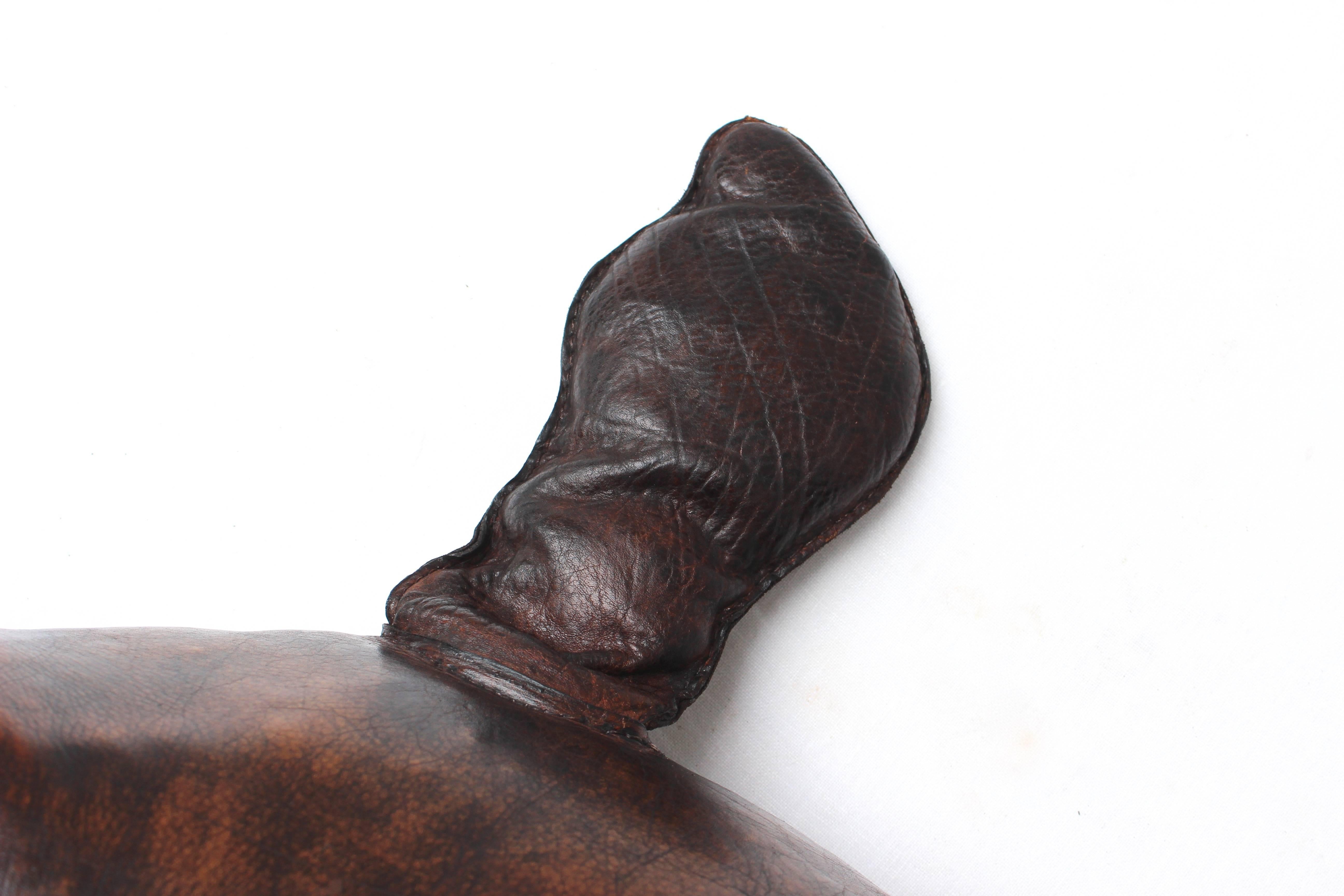 Late 20th Century Abercrombie and Fitch Leather Seal Sculpture