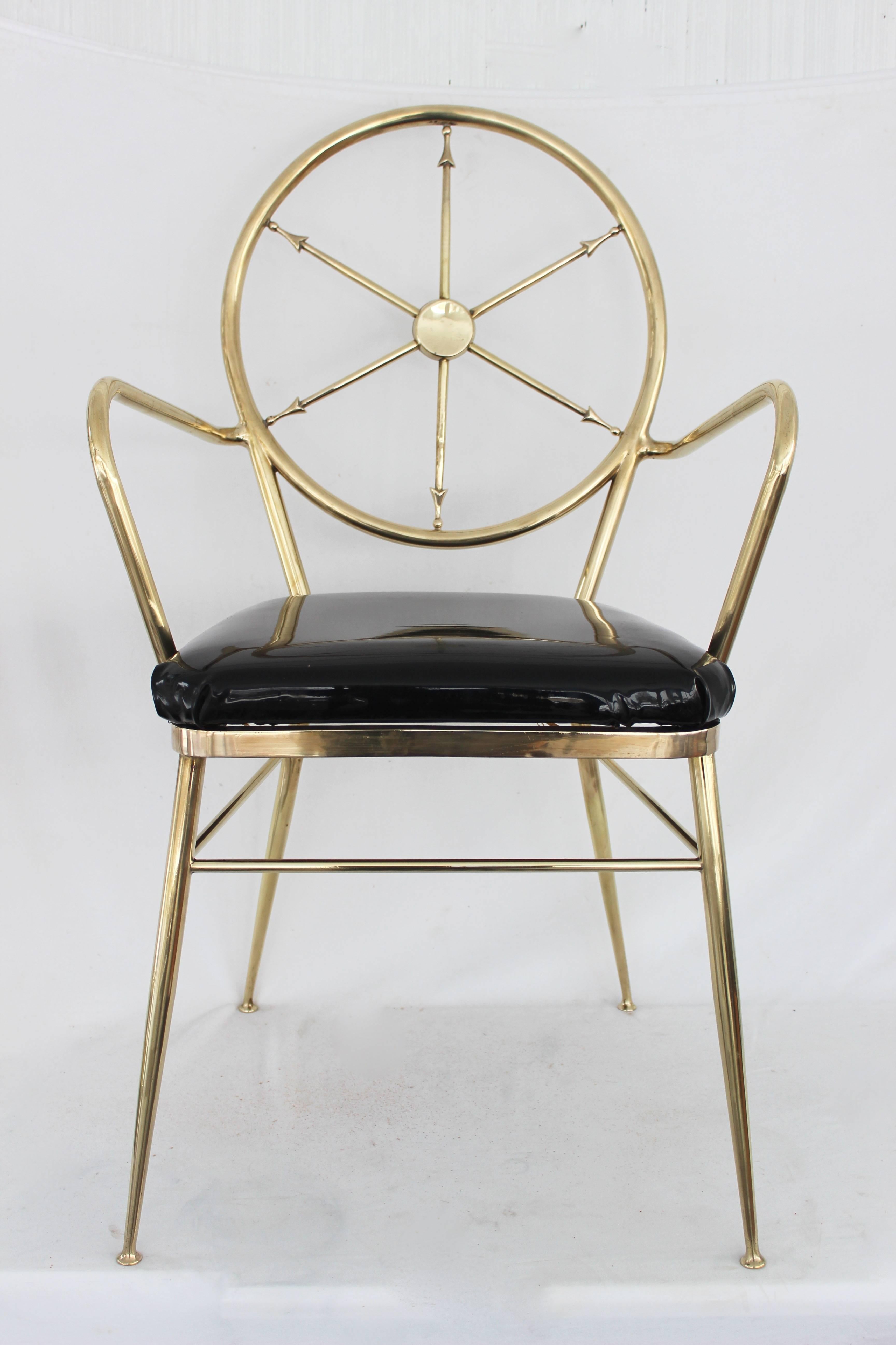 Set of Four Italian Gio Ponti Style Compass Back Chairs 3
