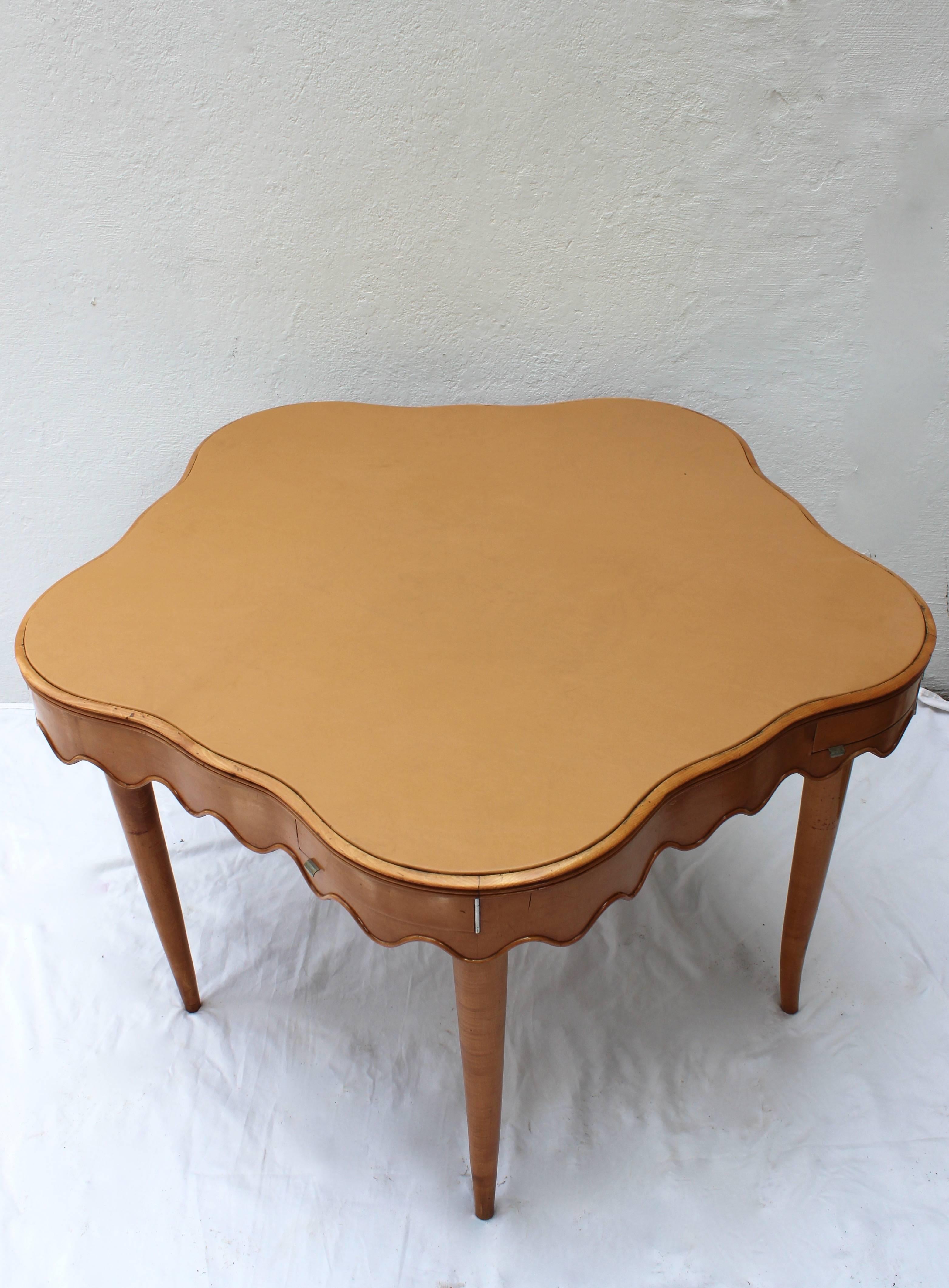 Italian Game Table with Five Chairs In Excellent Condition In East Hampton, NY