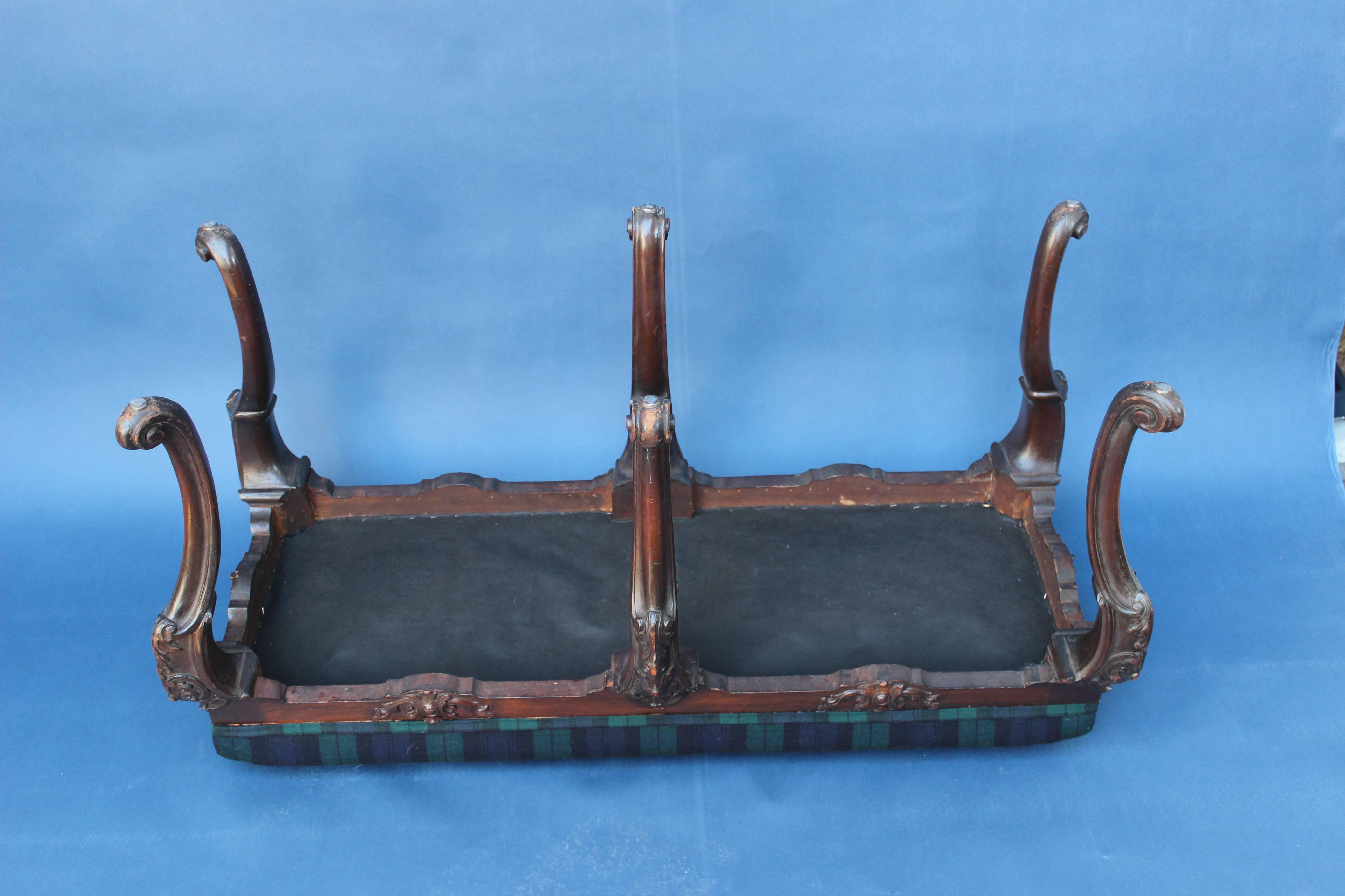 George III Style Upholstered Bench 6