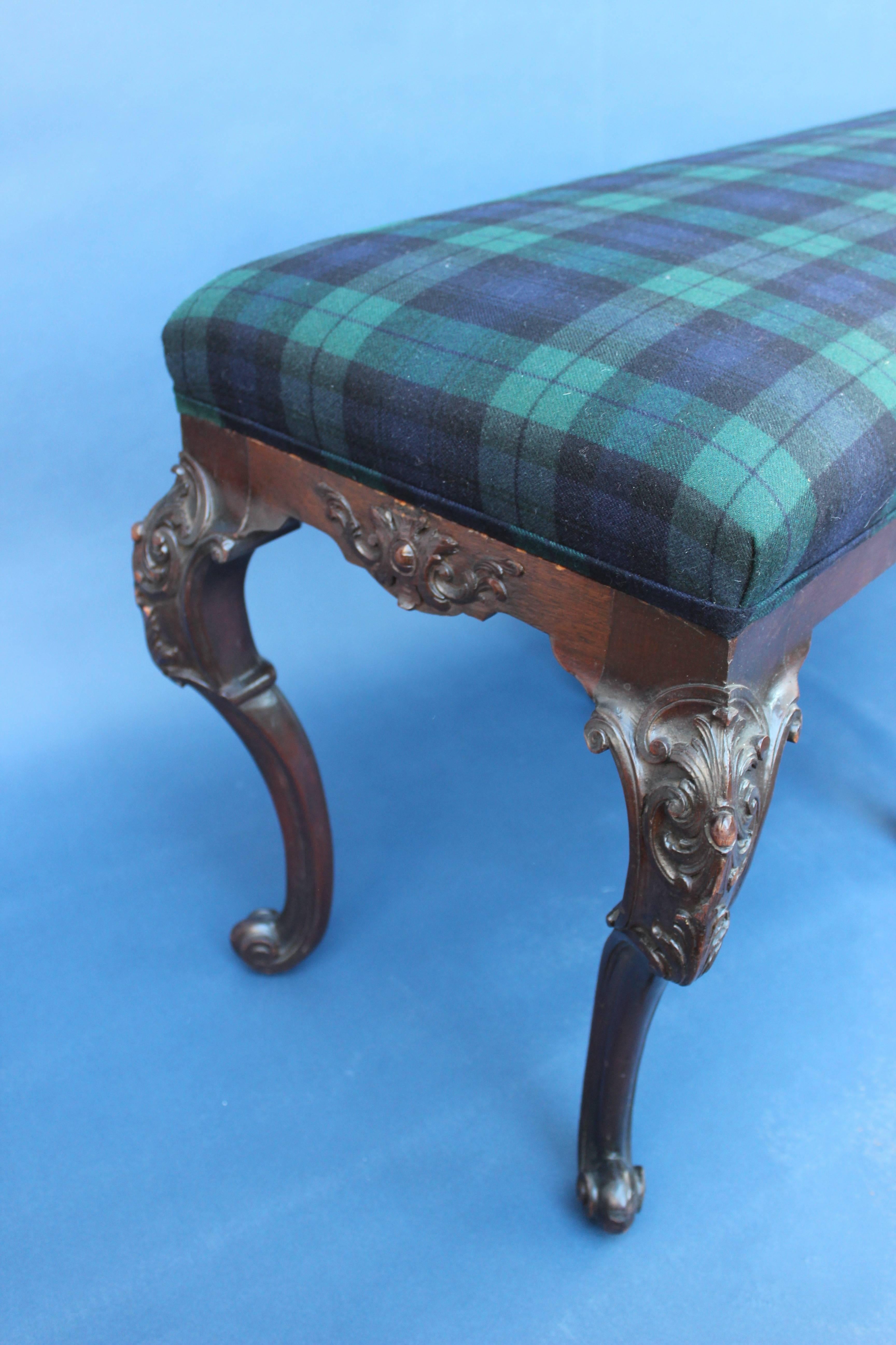 George III Style Upholstered Bench 3