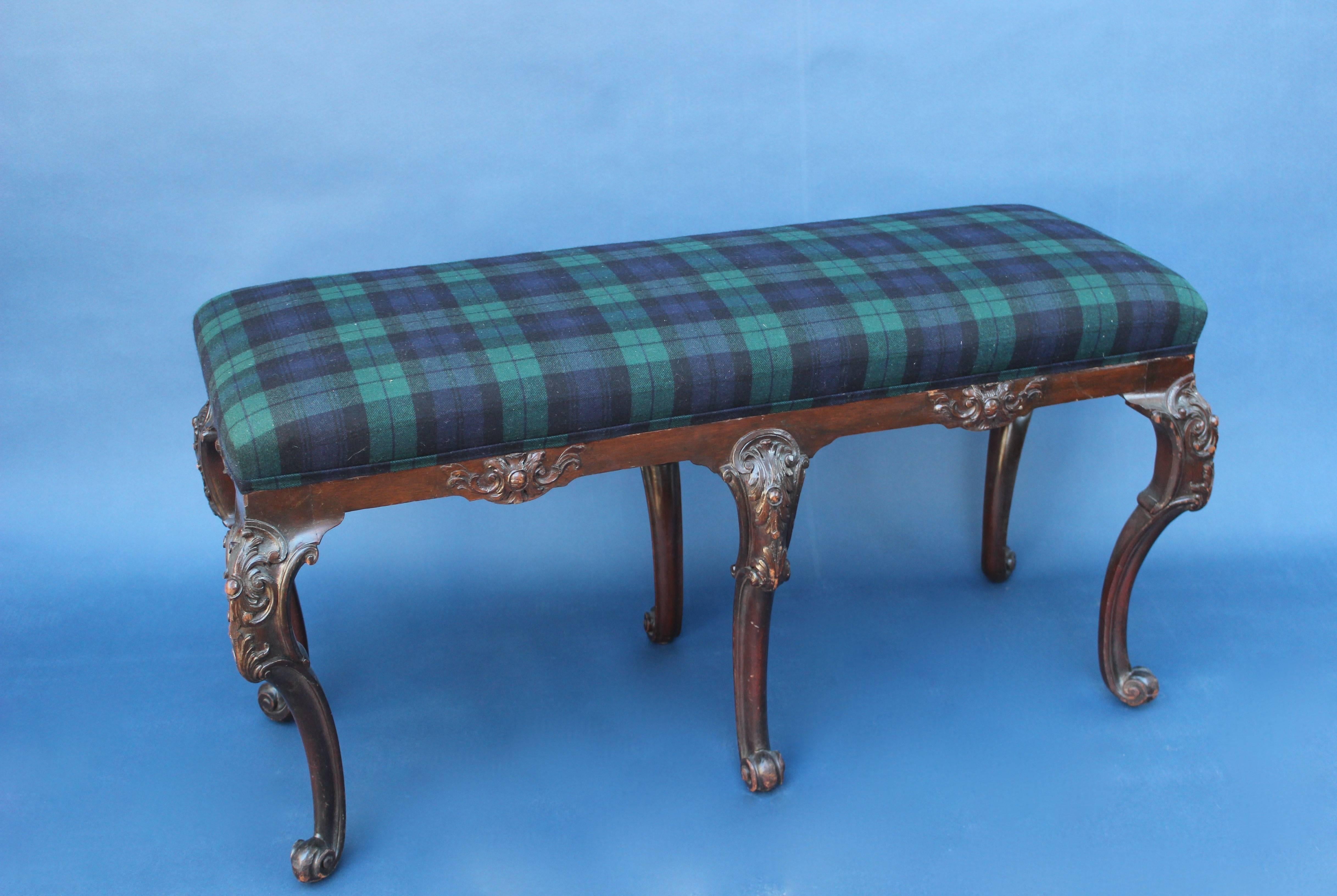 George III Style Upholstered Bench 4