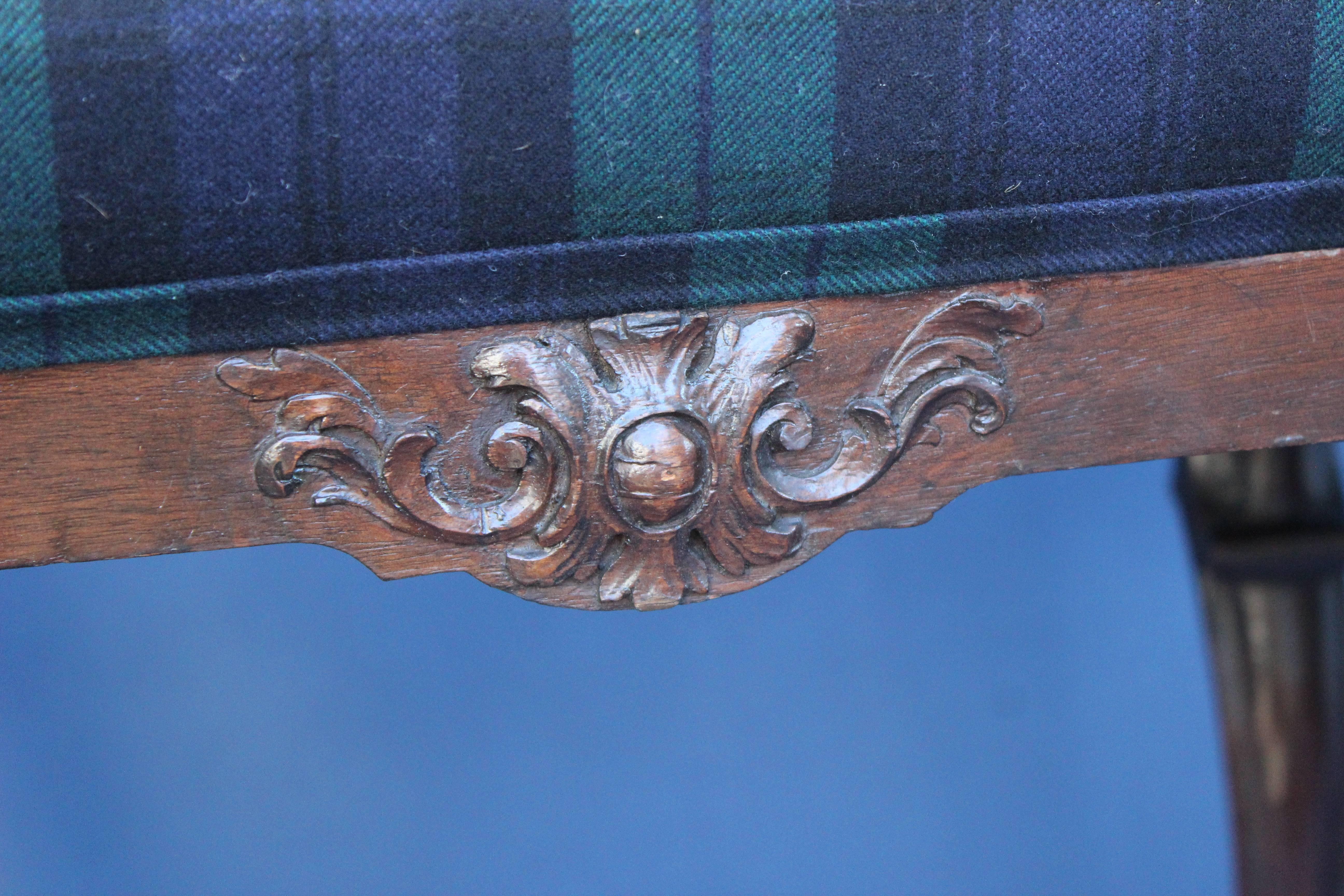 George III Style Upholstered Bench 2