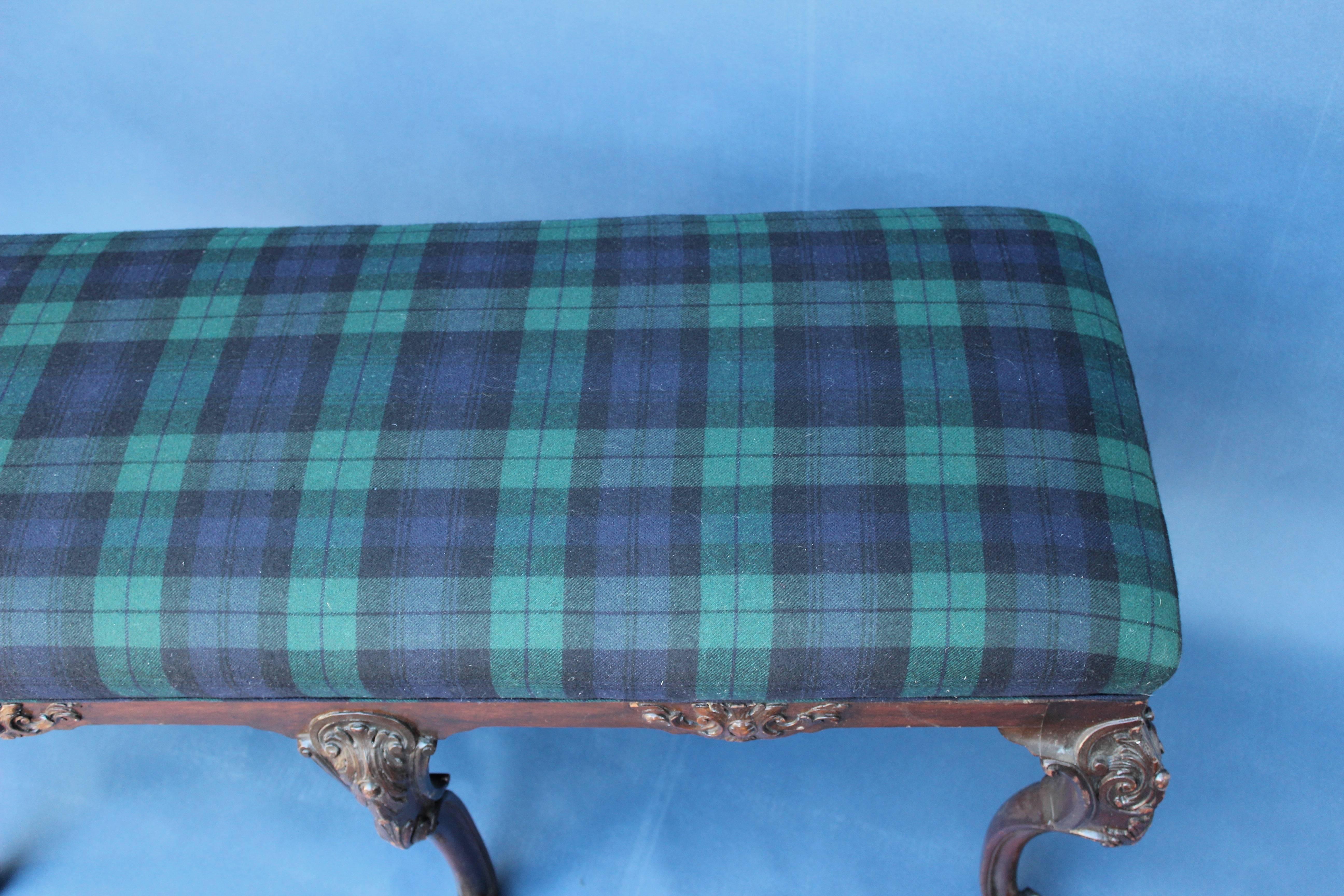 George III Style Upholstered Bench 5