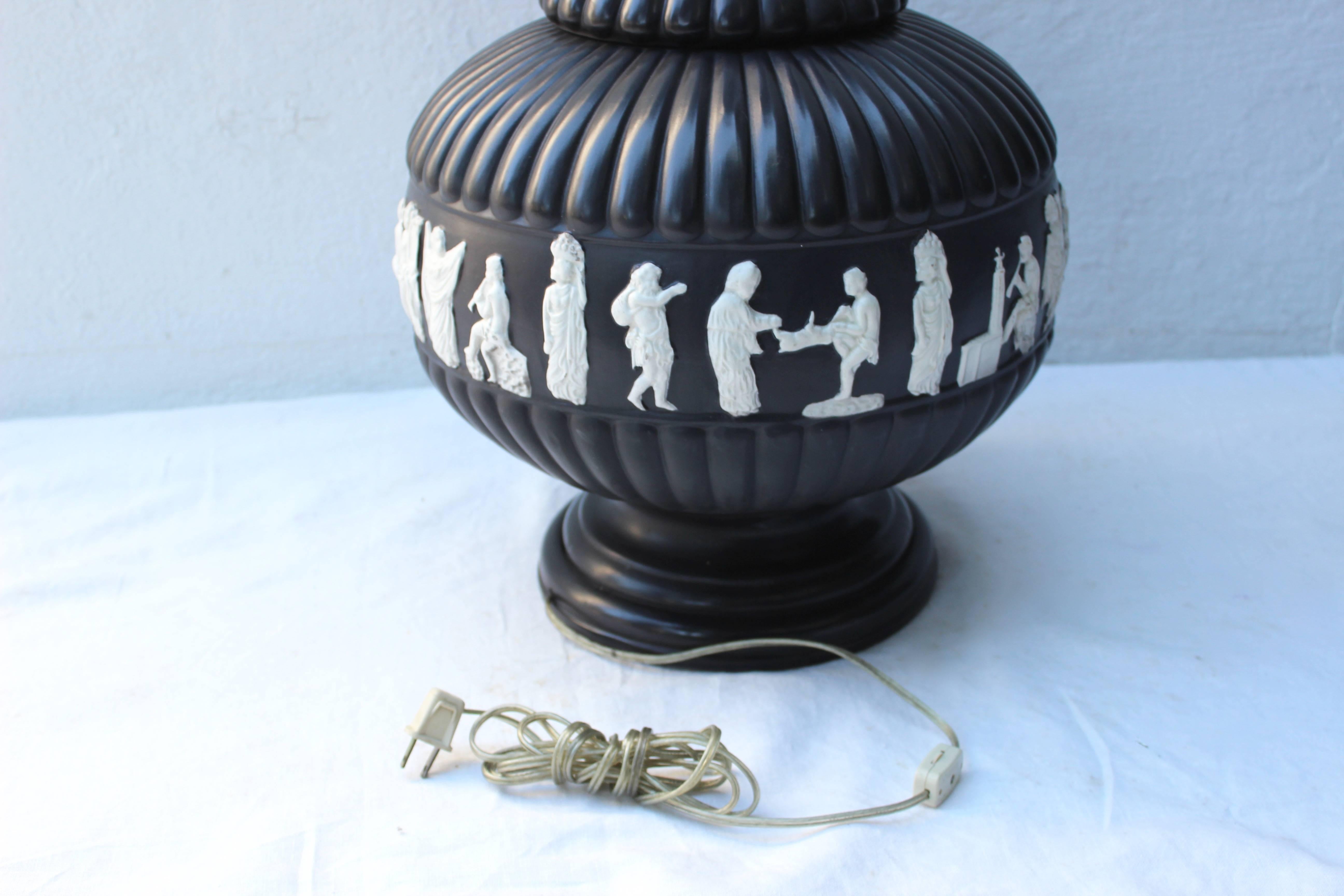 Black Wedgwood Style Lamp For Sale 2