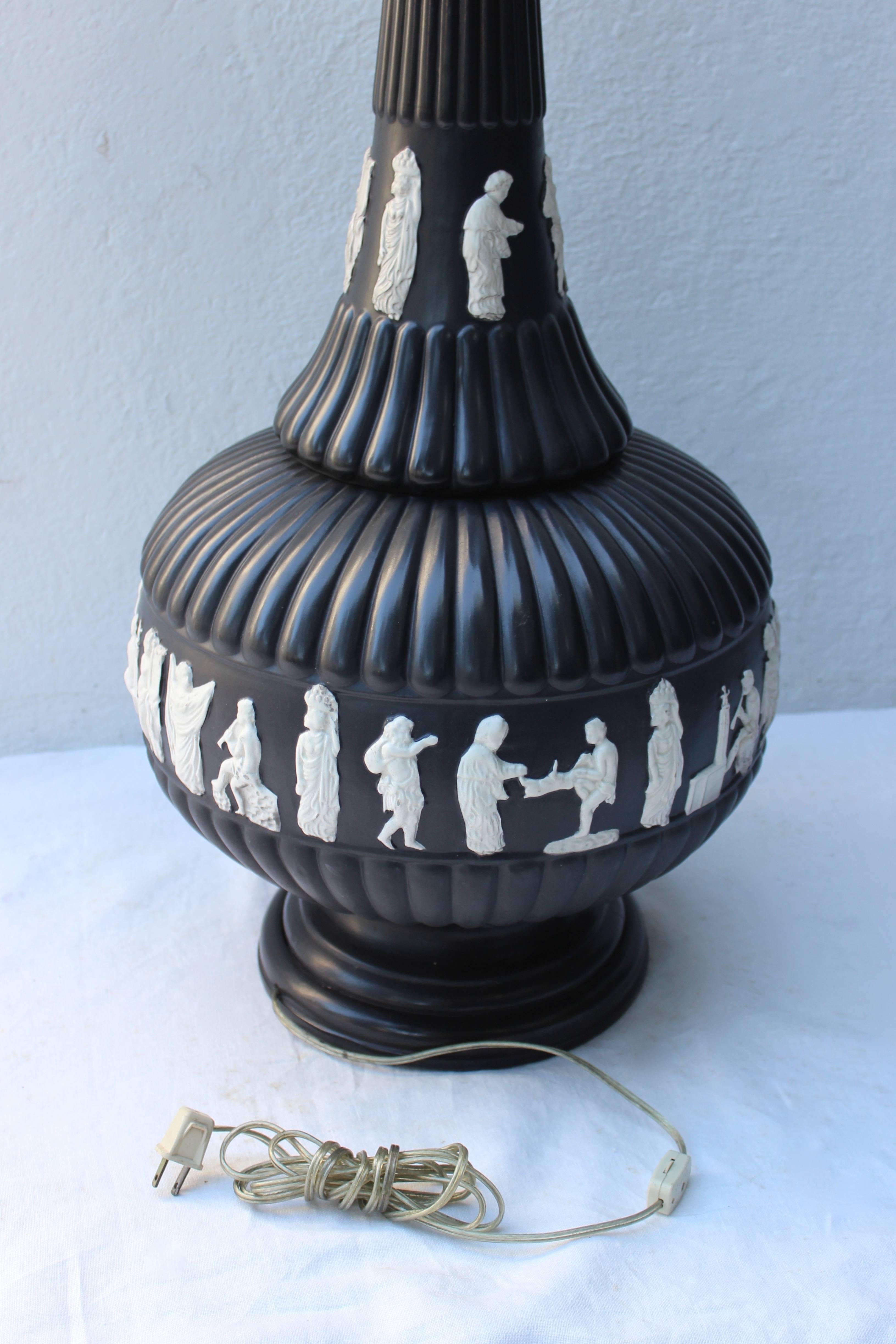 Black Wedgwood Style Lamp For Sale 3