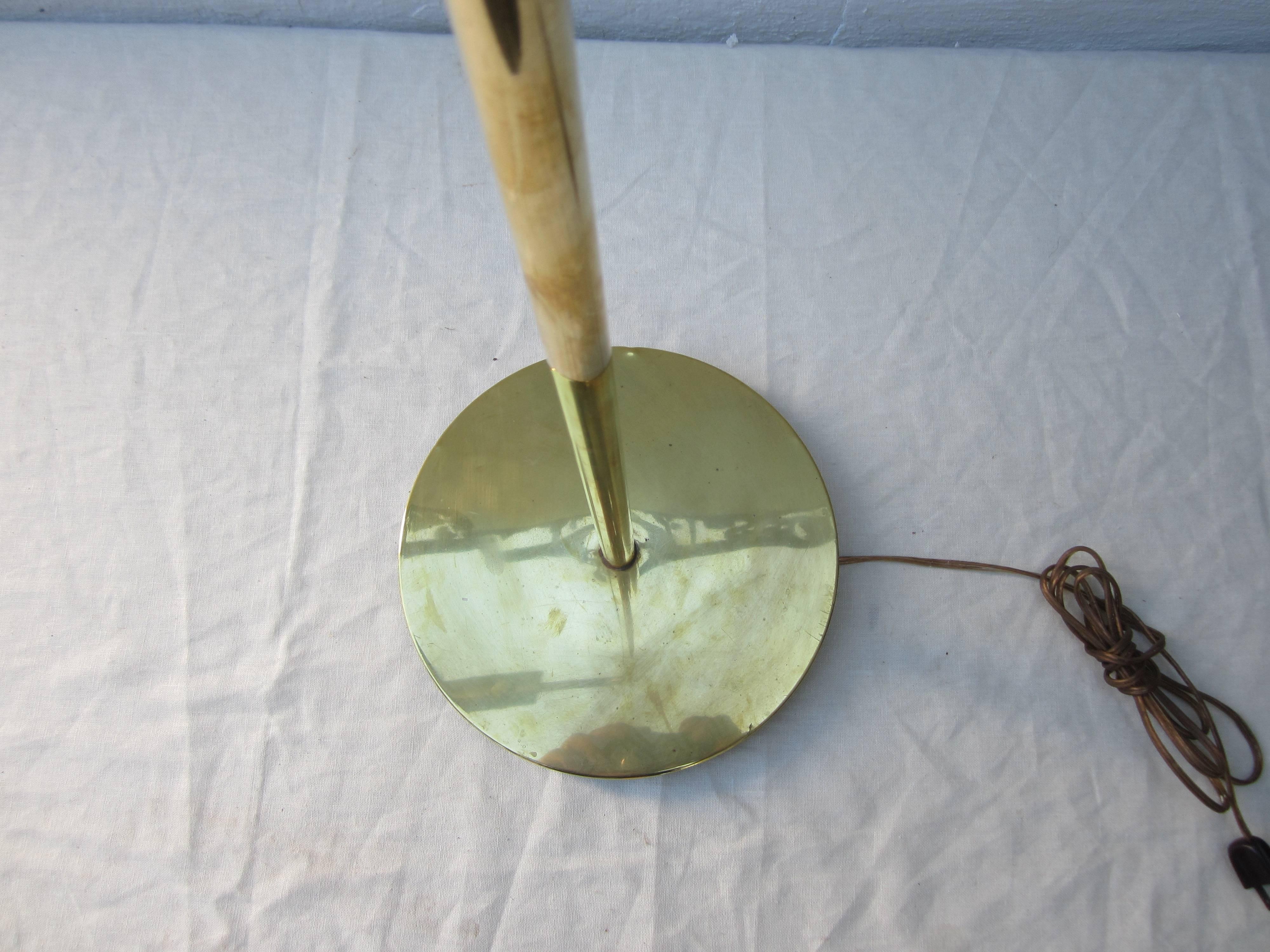 Casella Brass Adjustable Floor Lamp In Excellent Condition In East Hampton, NY