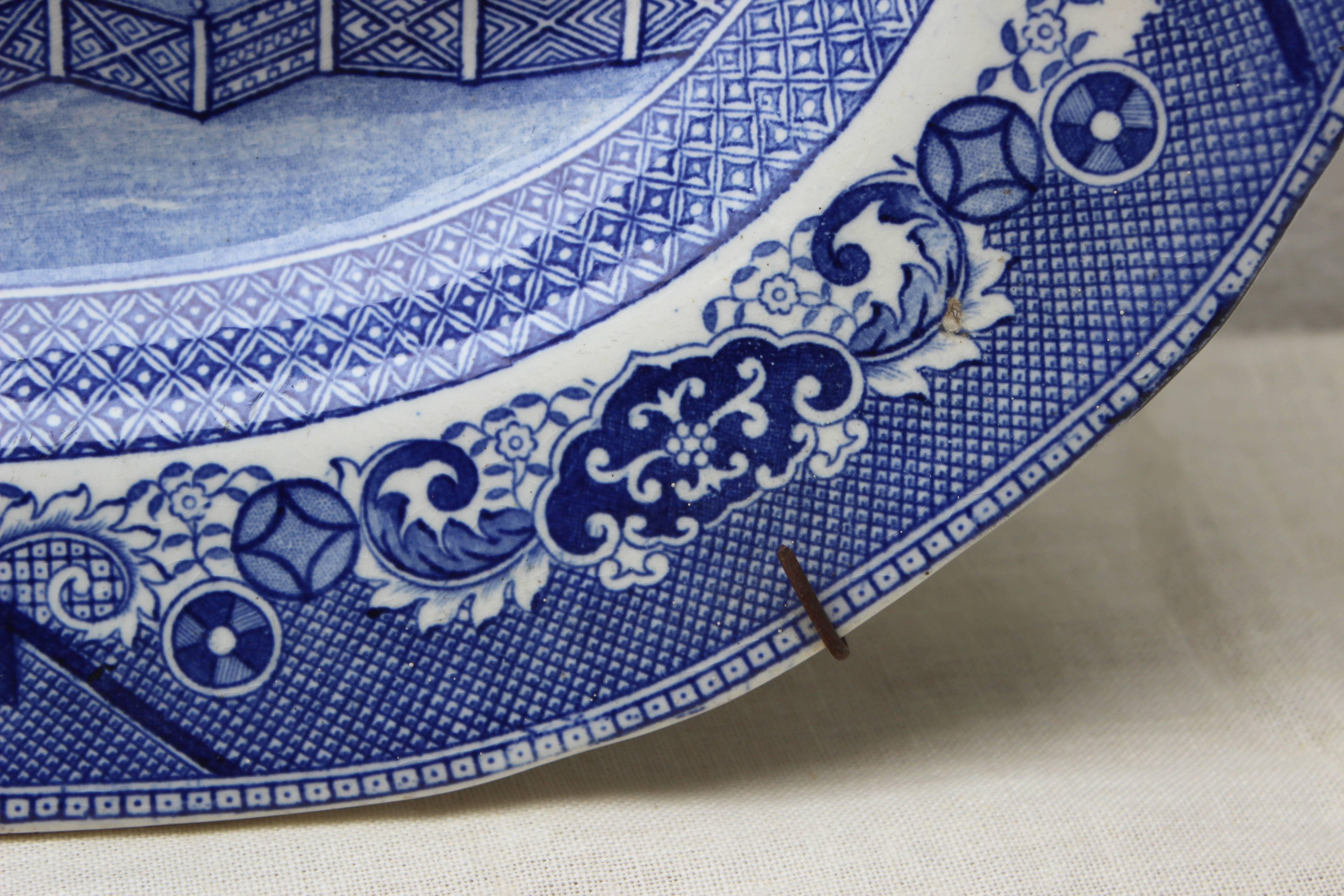 Early 19th Century English Blue Willow Platter 2