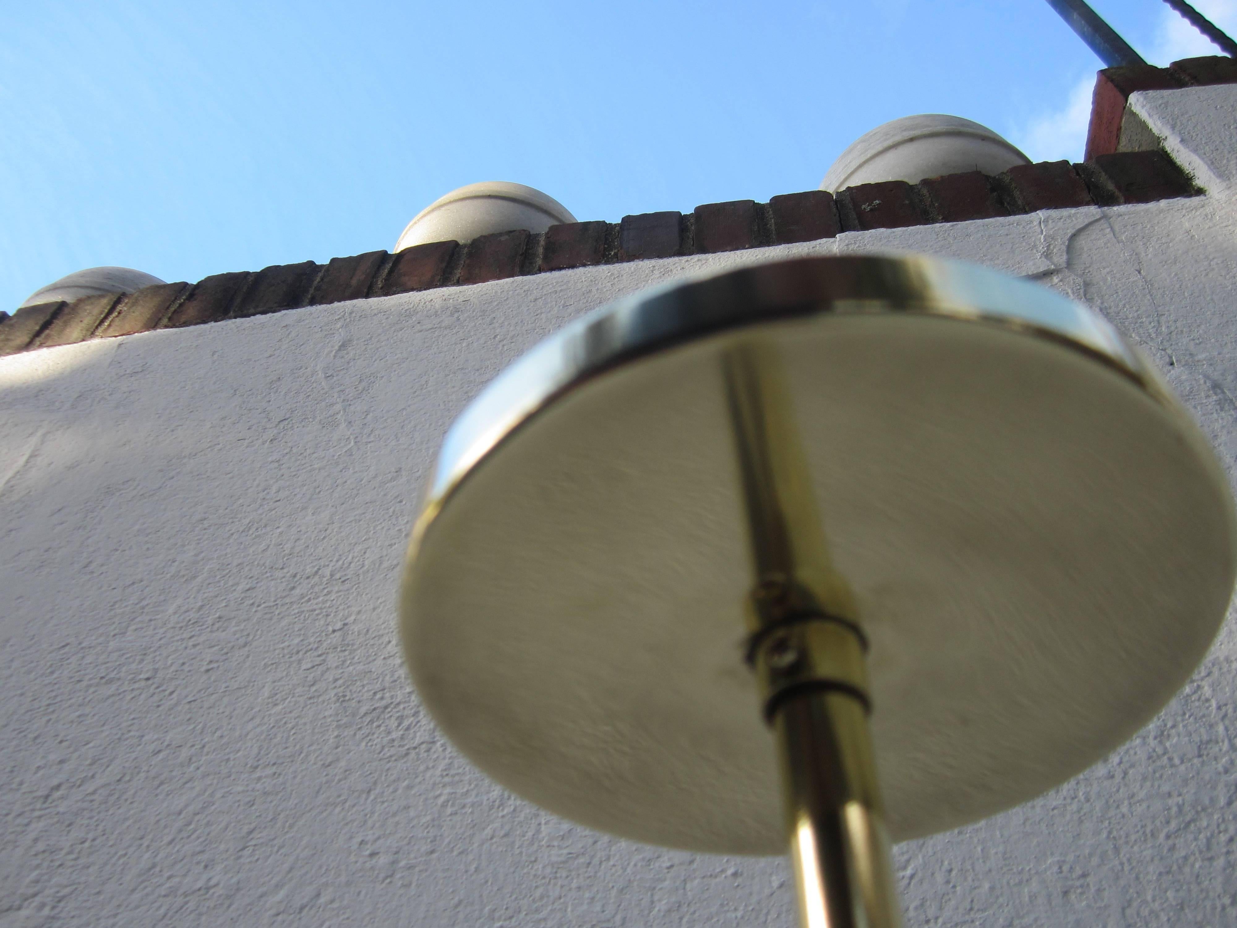 Italian Glass and Brass Pendant Light In Excellent Condition For Sale In East Hampton, NY