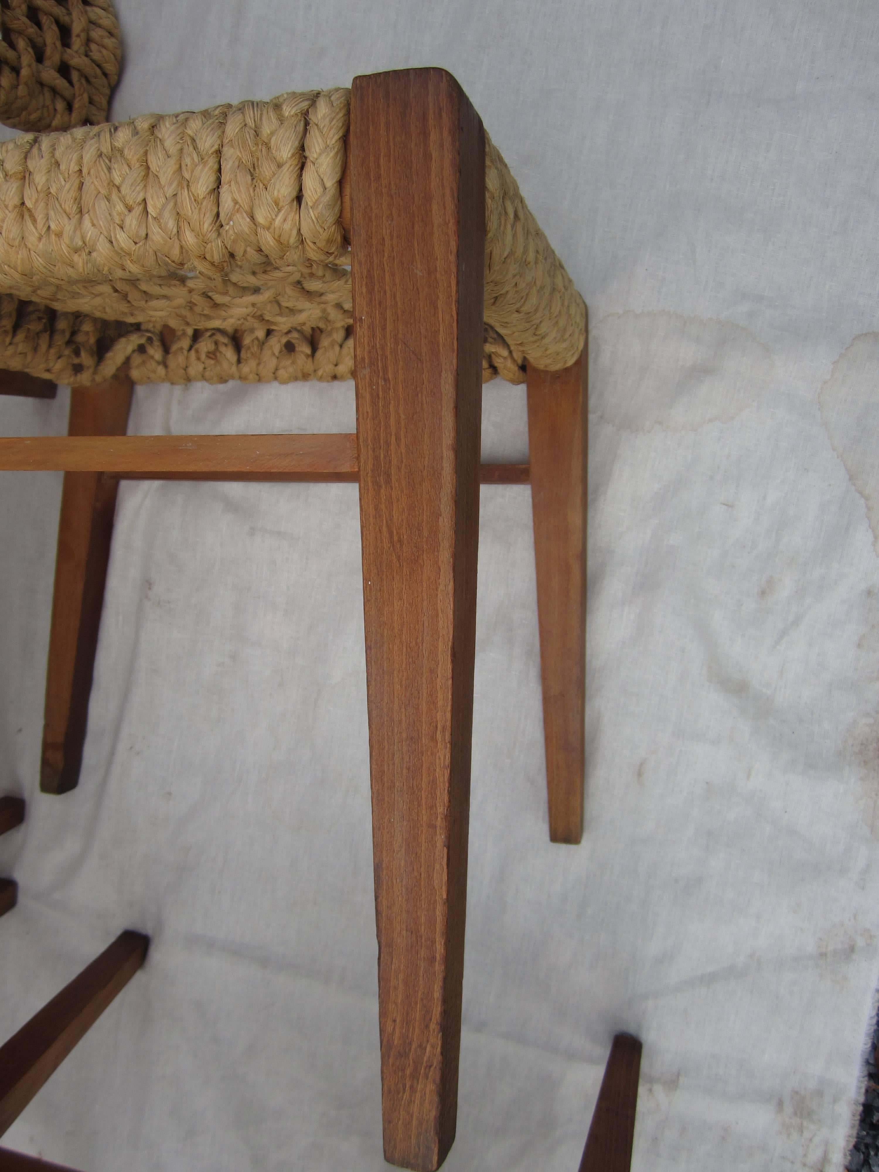 French Set of Four Side or Dining Chairs by Audoux-Minet