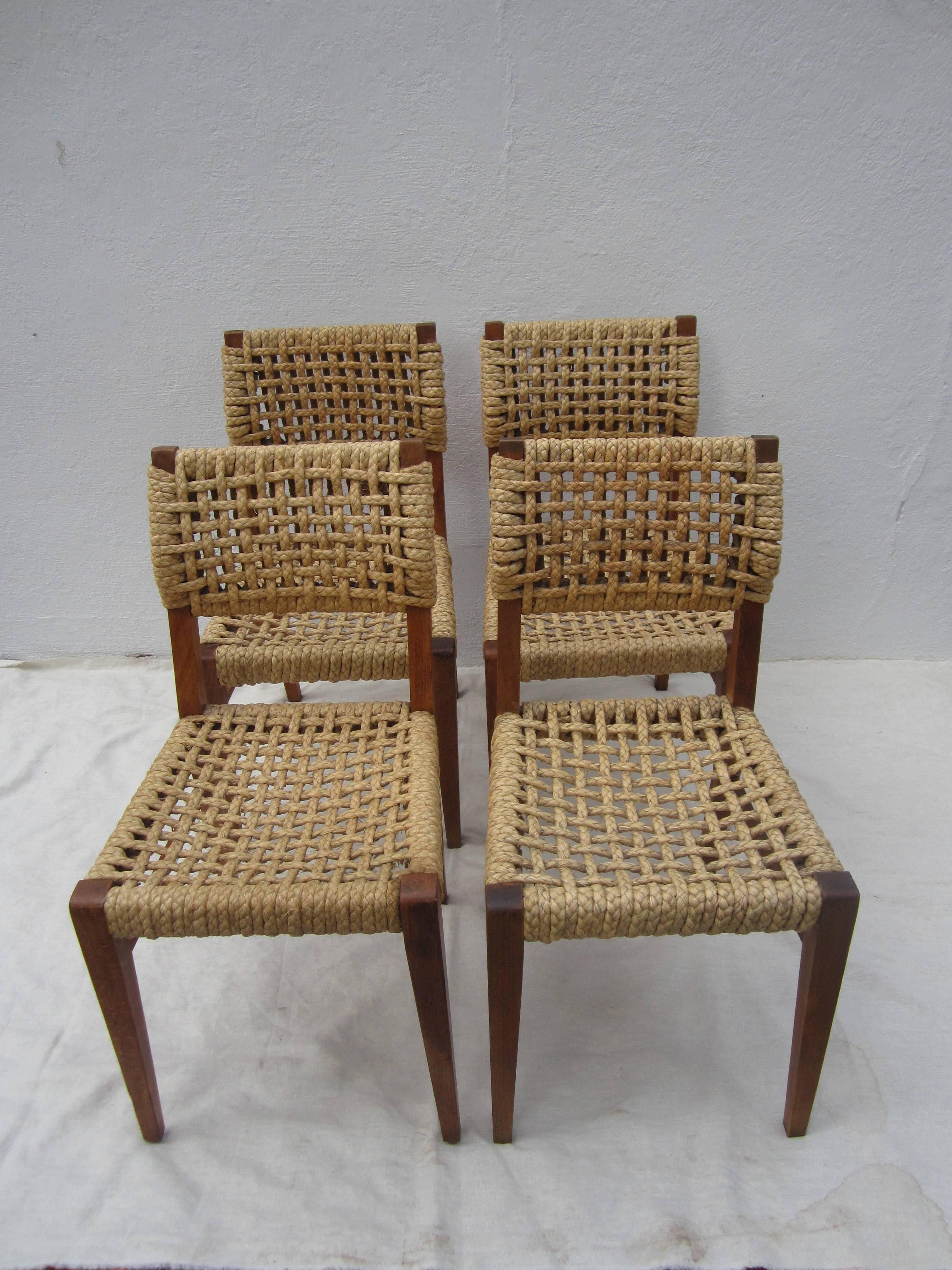 Set of Four Side or Dining Chairs by Audoux-Minet 4