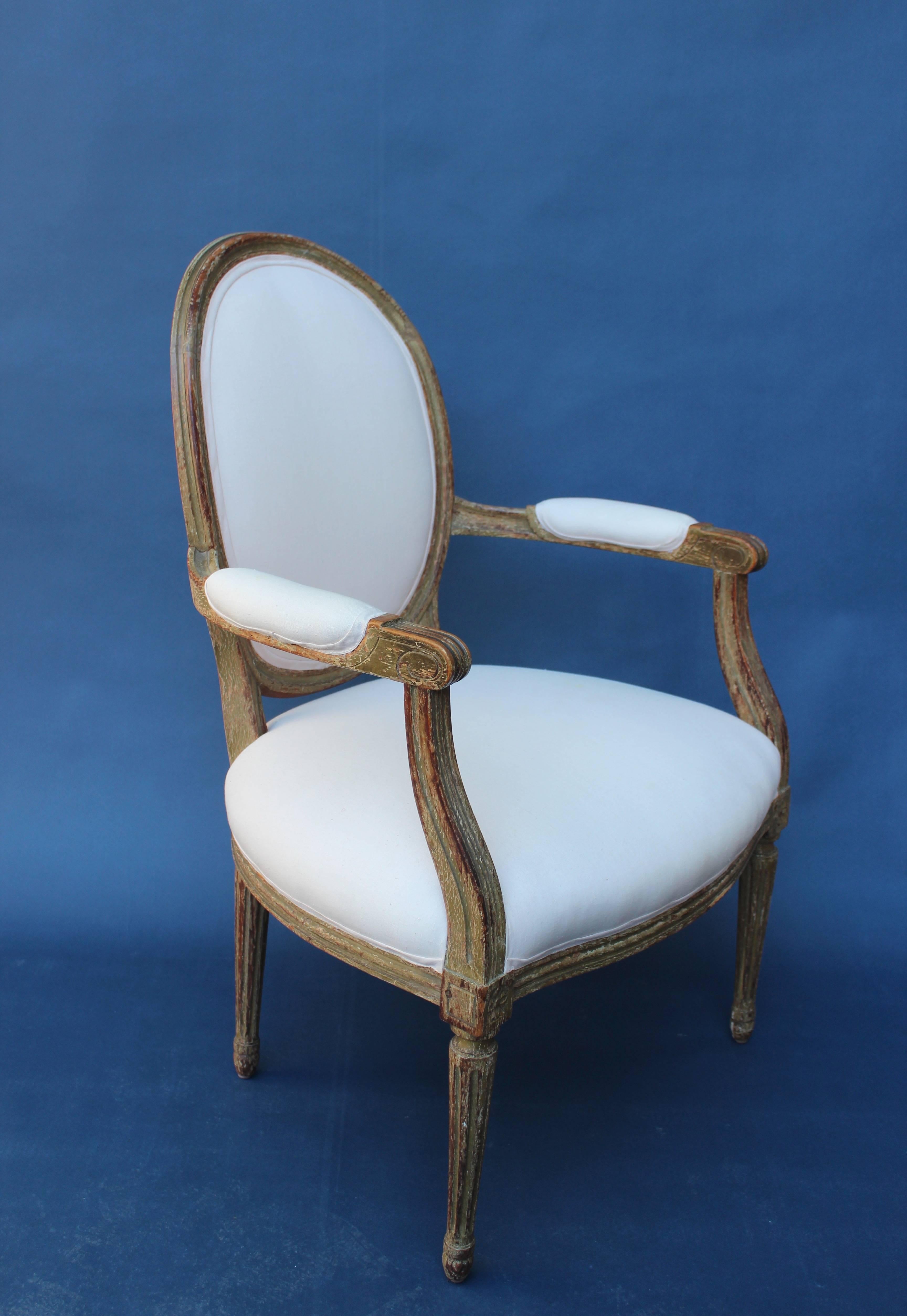 Louis XVI Style Armchair In Excellent Condition In East Hampton, NY