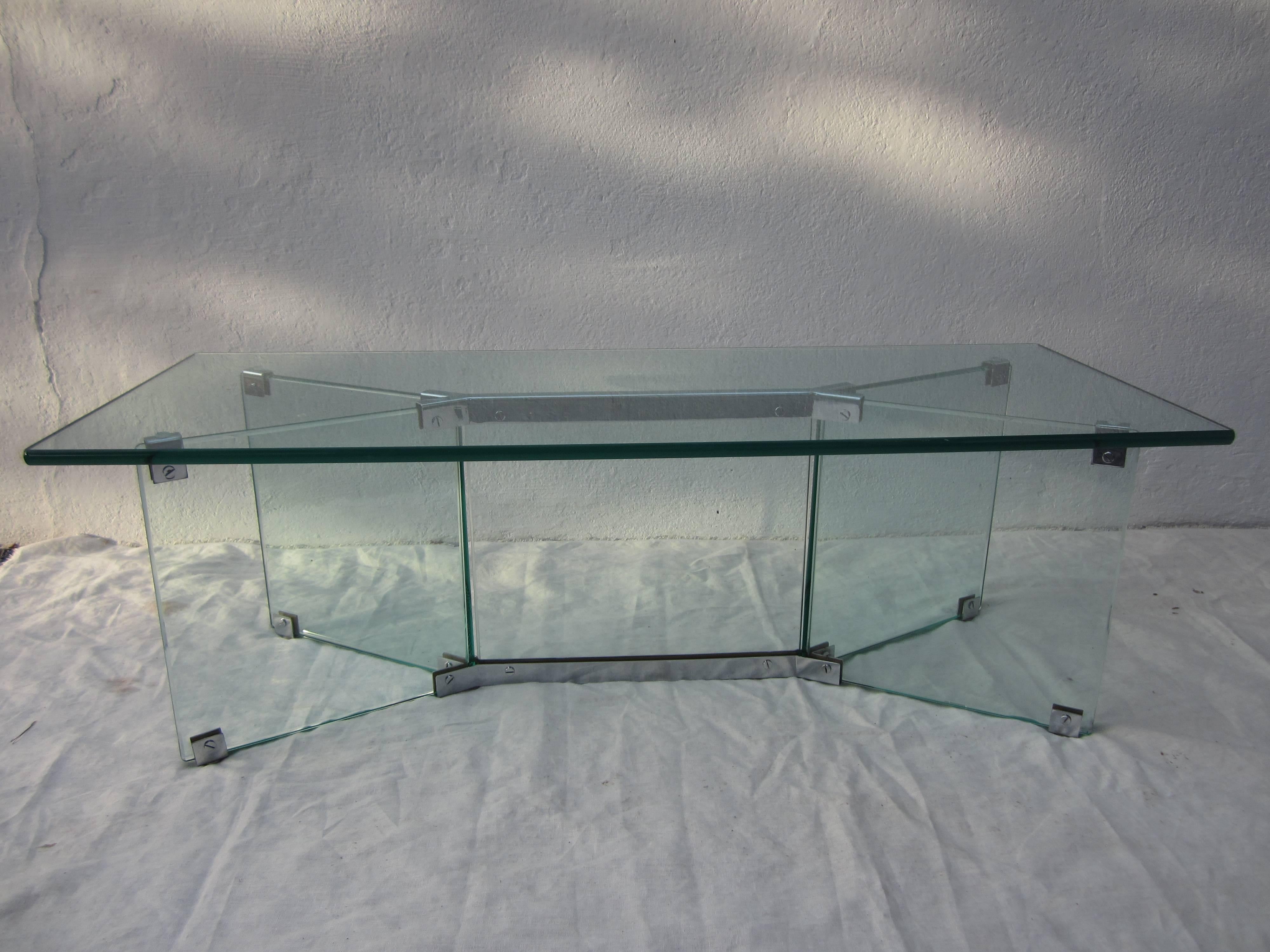 Glass Coffee Table in the Style of Pace For Sale 5