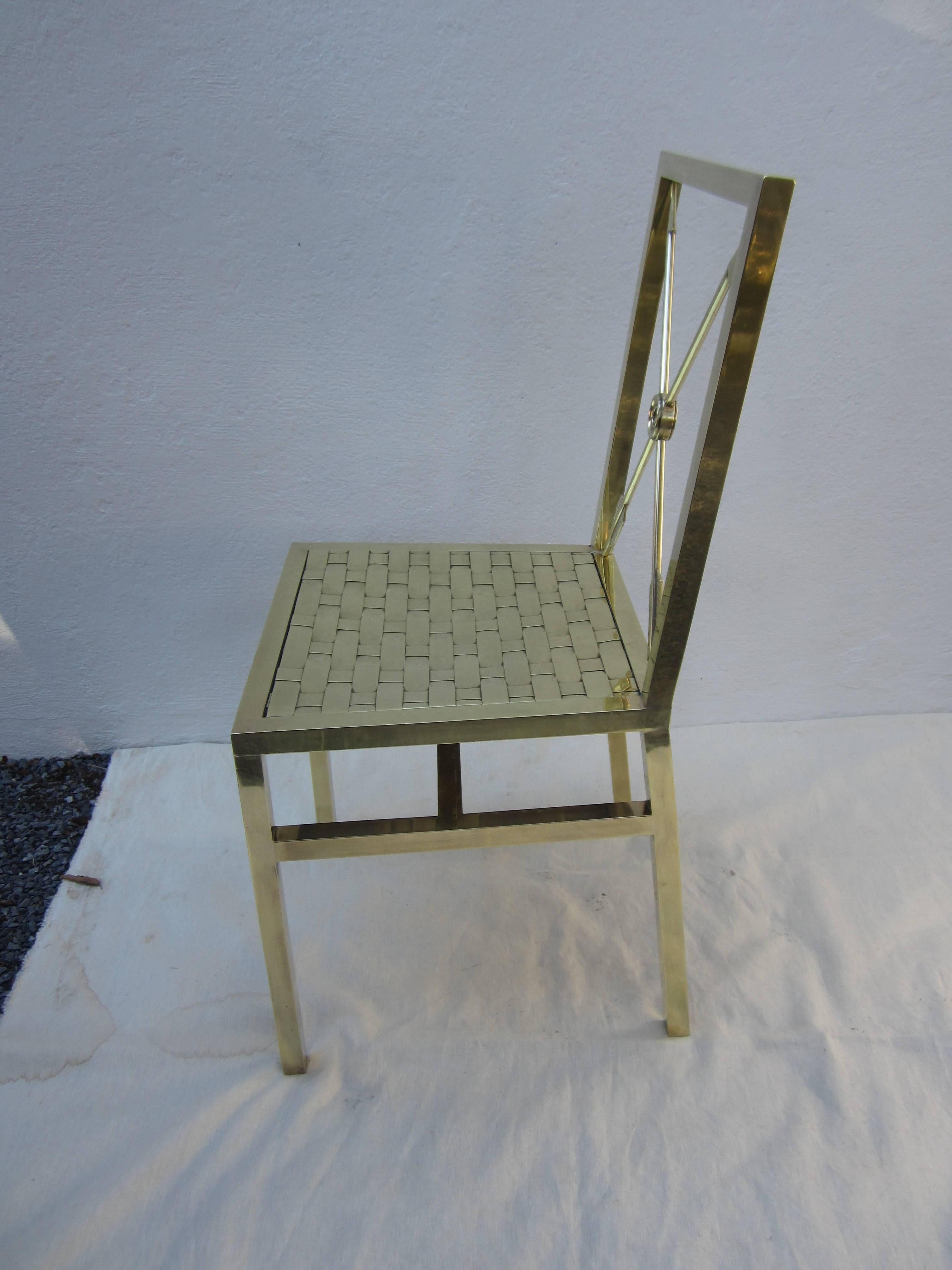 20th Century Brass Campaign Style Chair