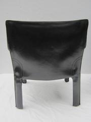 Pair of Black Leather Cab Lounge Chairs by Mario Bellini for Cassina