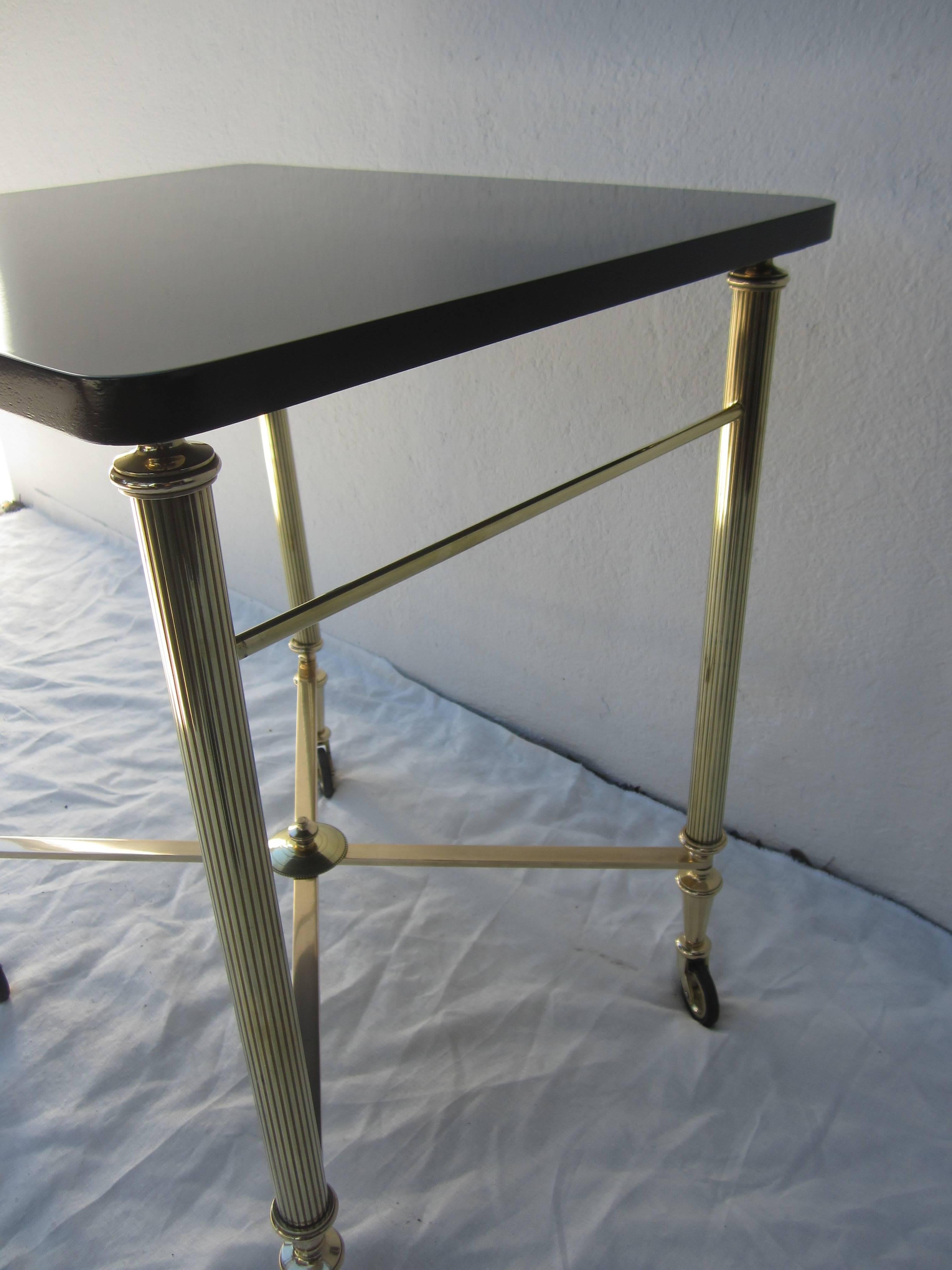 Brass and Wood Bar or Tea Cart 1