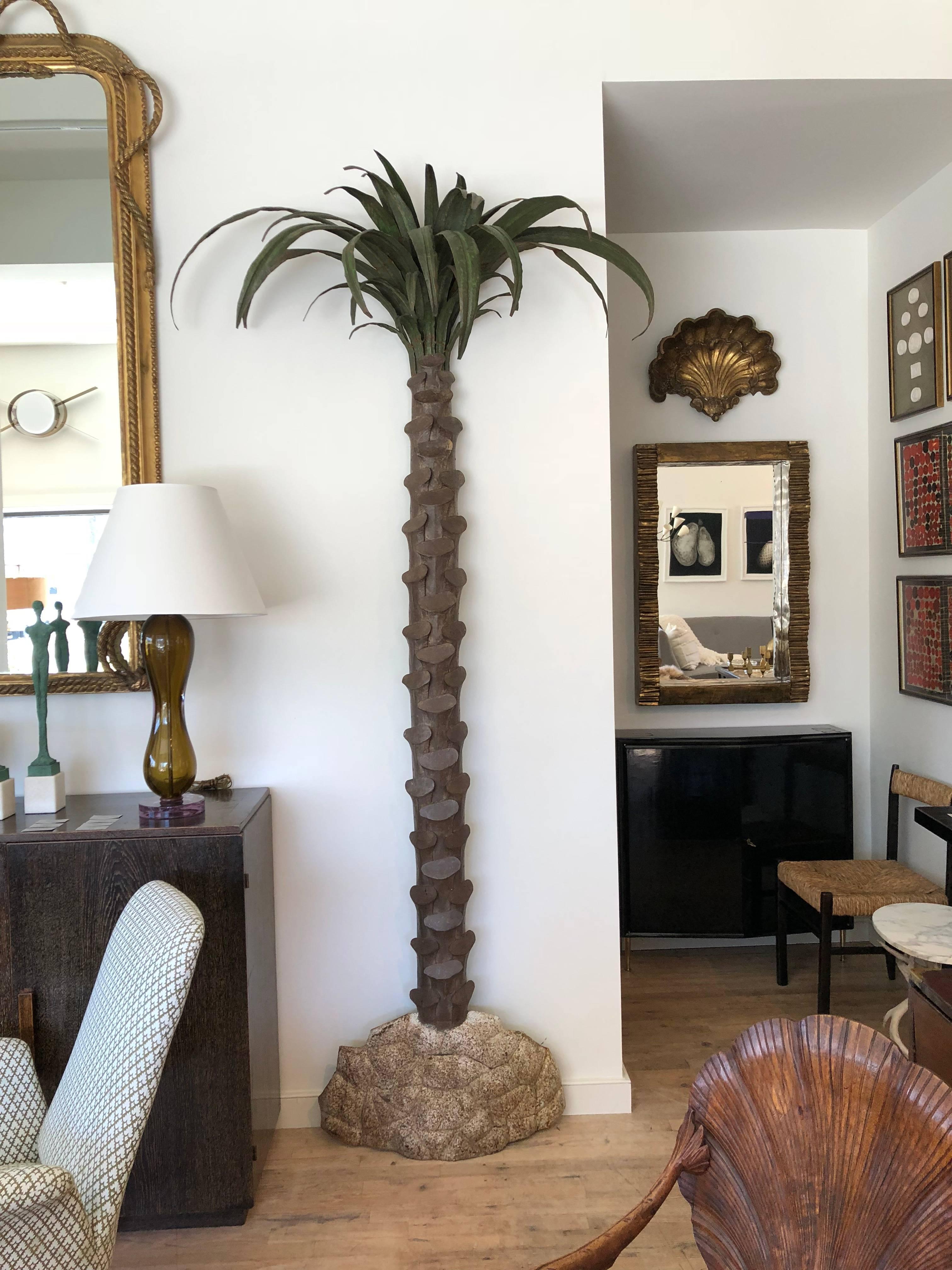 Monumental scale tole palm trees, circa 1920. Dorothy Draper style.
