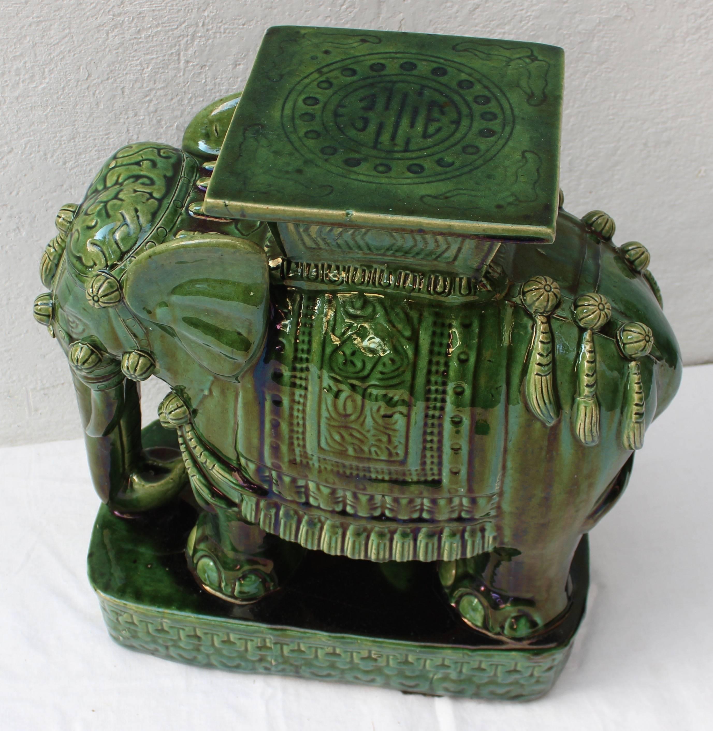 20th Century Chinese Ceramic Elephant Garden Table
