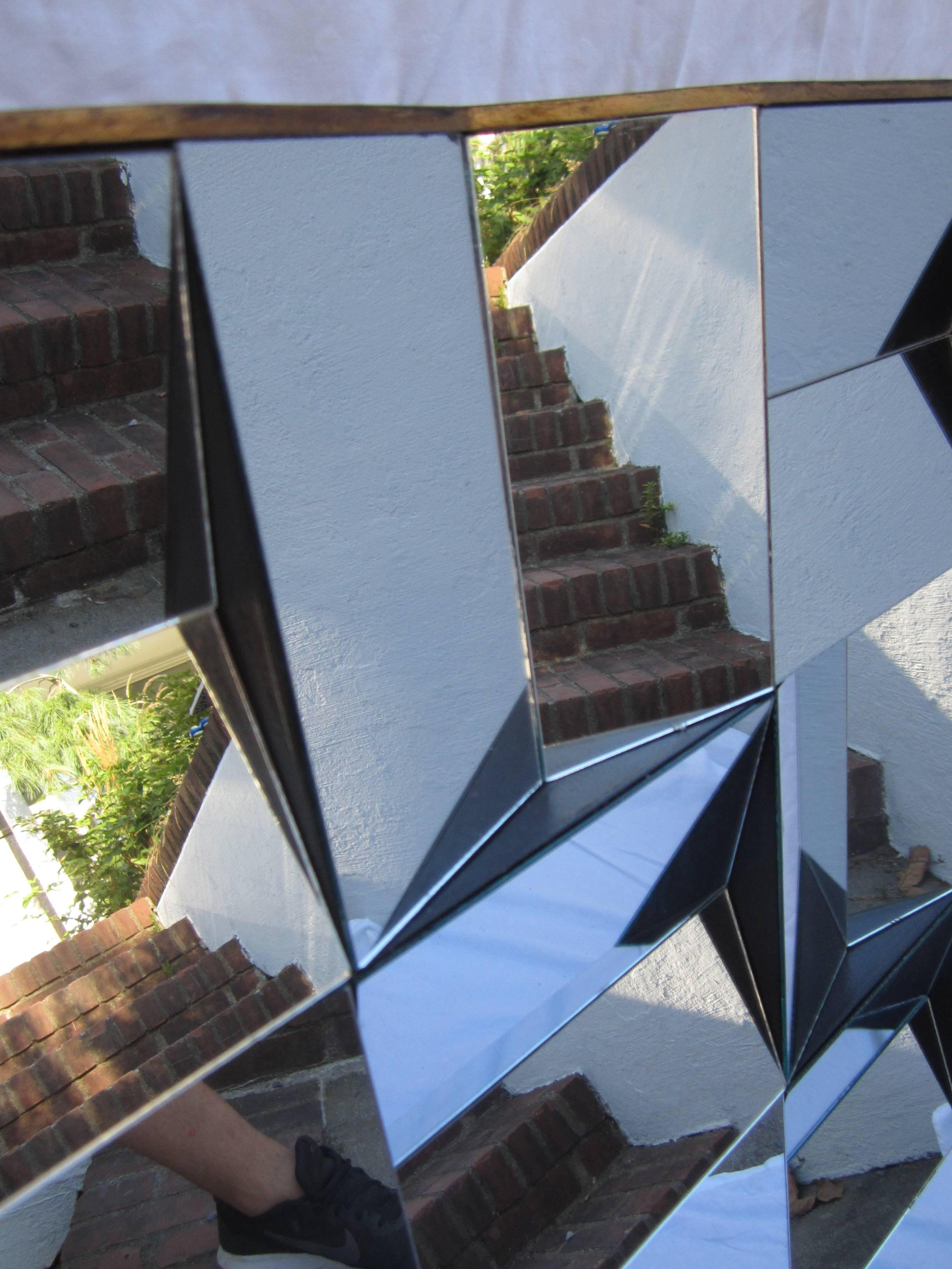 Faceted Mirror in the Style of Neal Small In Good Condition In East Hampton, NY