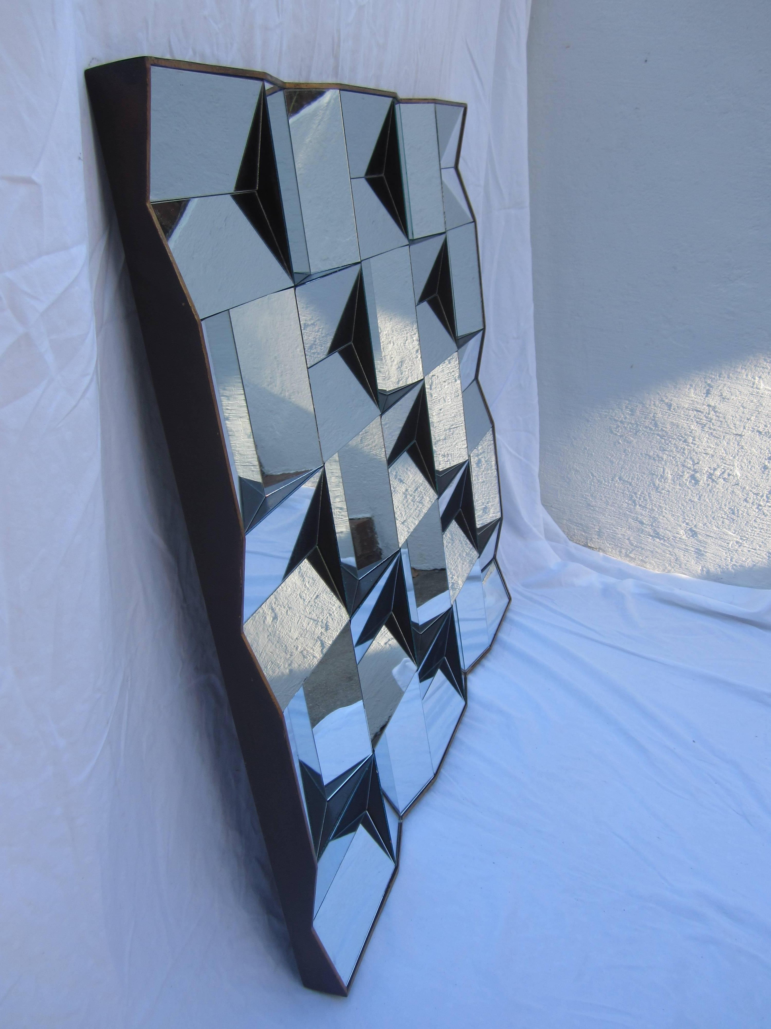 20th Century Faceted Mirror in the Style of Neal Small