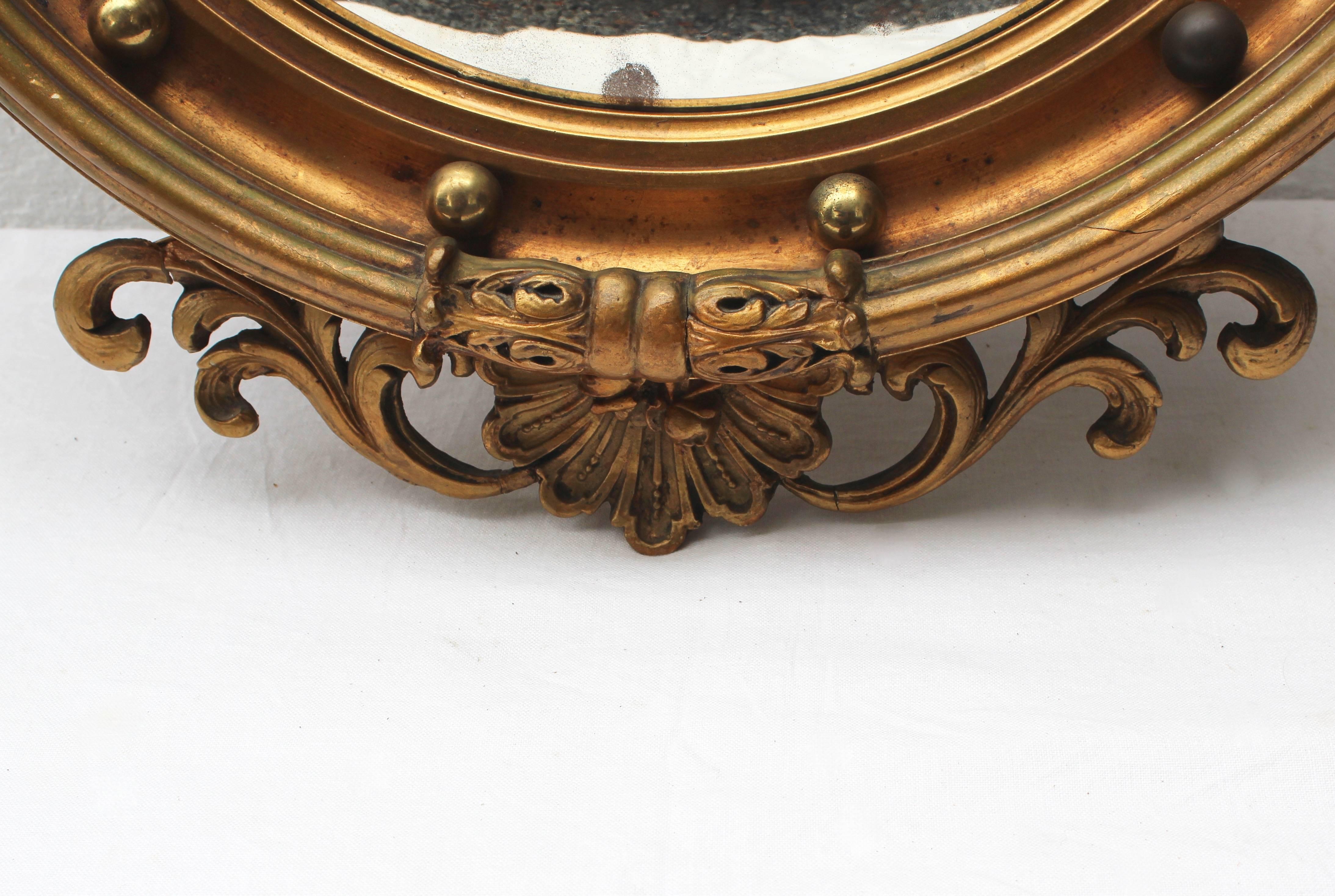 19th Century Regnecy Convex Mirror