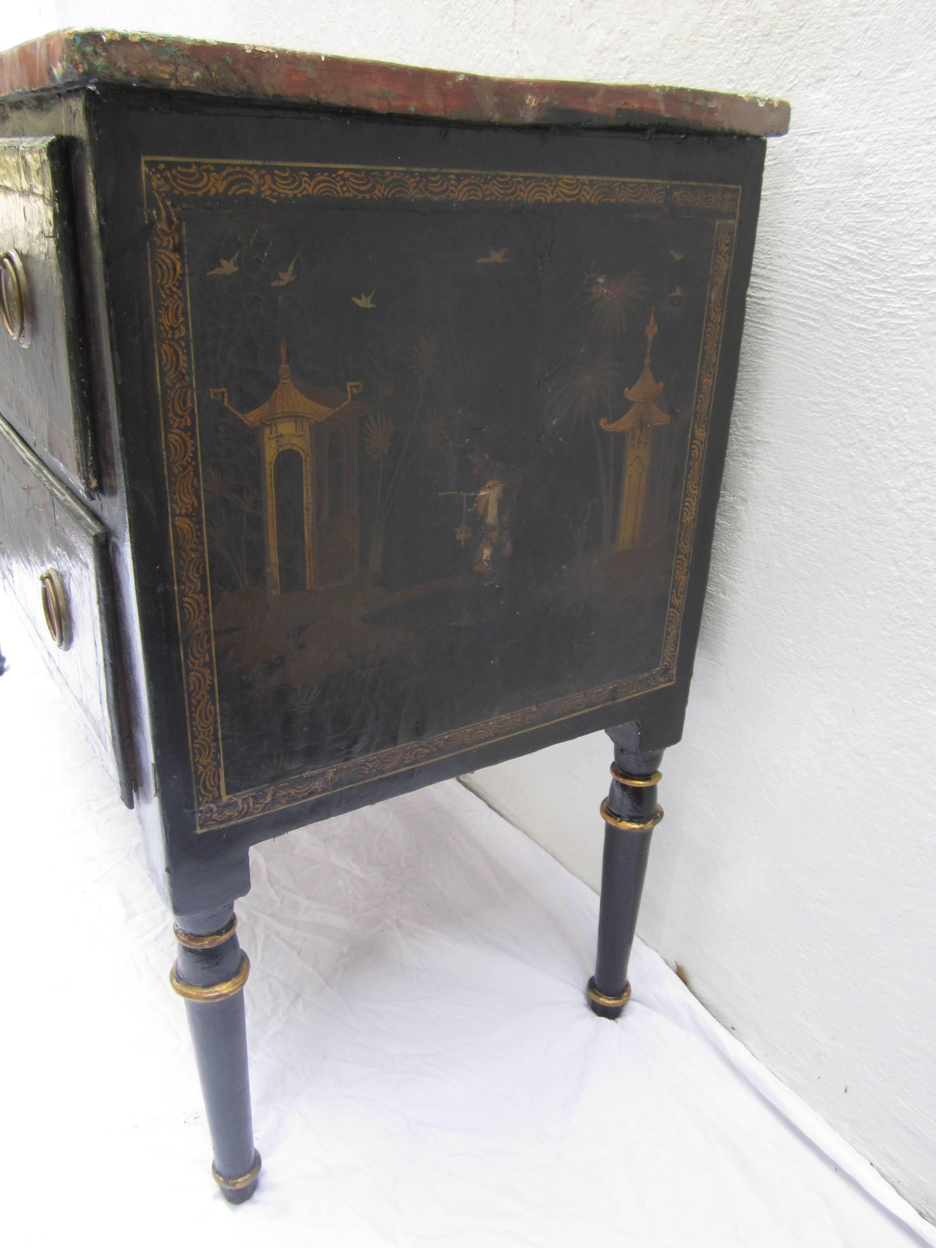 18th Century Chinoiserie Commode with Faux Marble Top 3