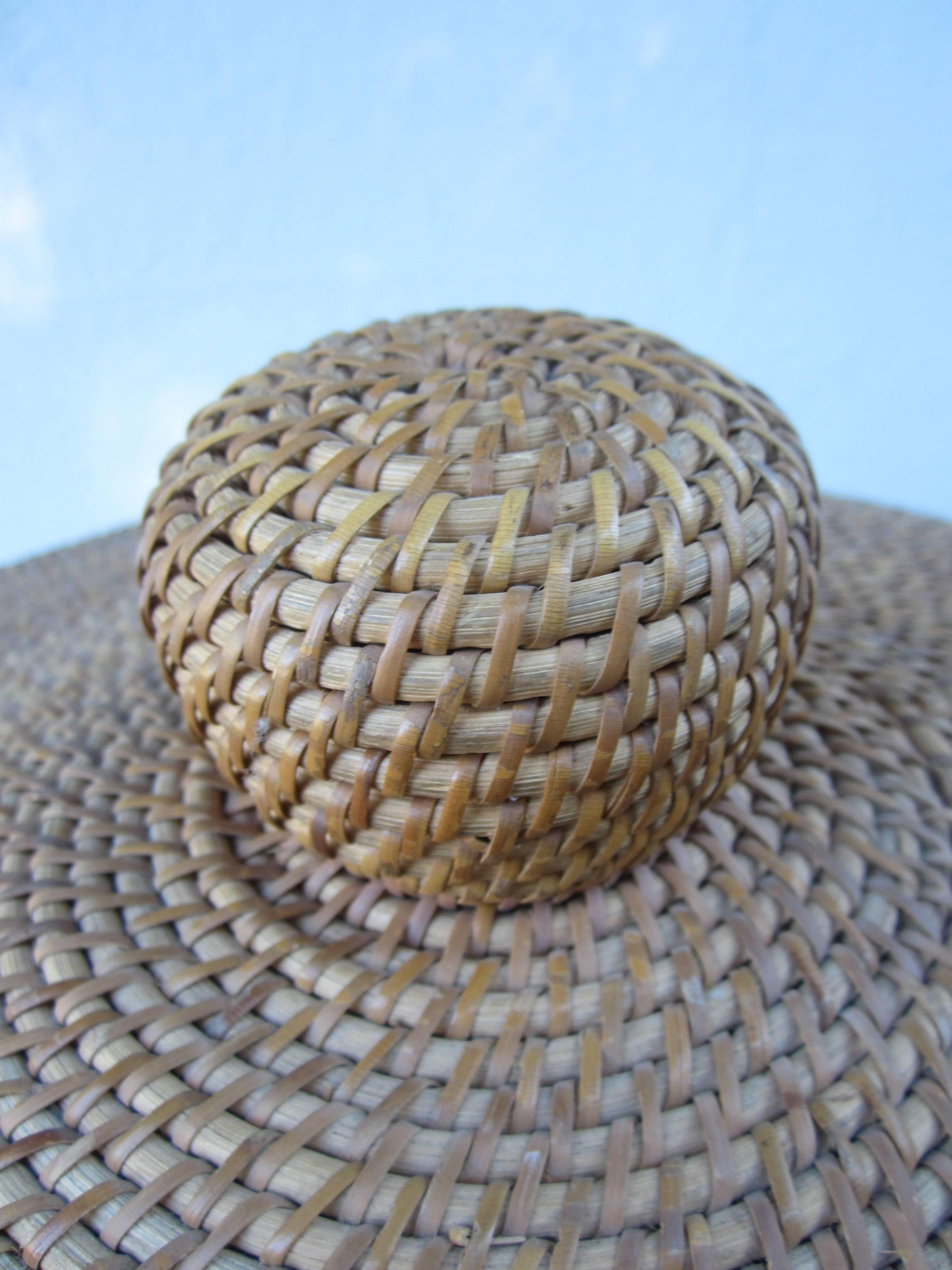 Tremendous and stylish woven basket with a lid.