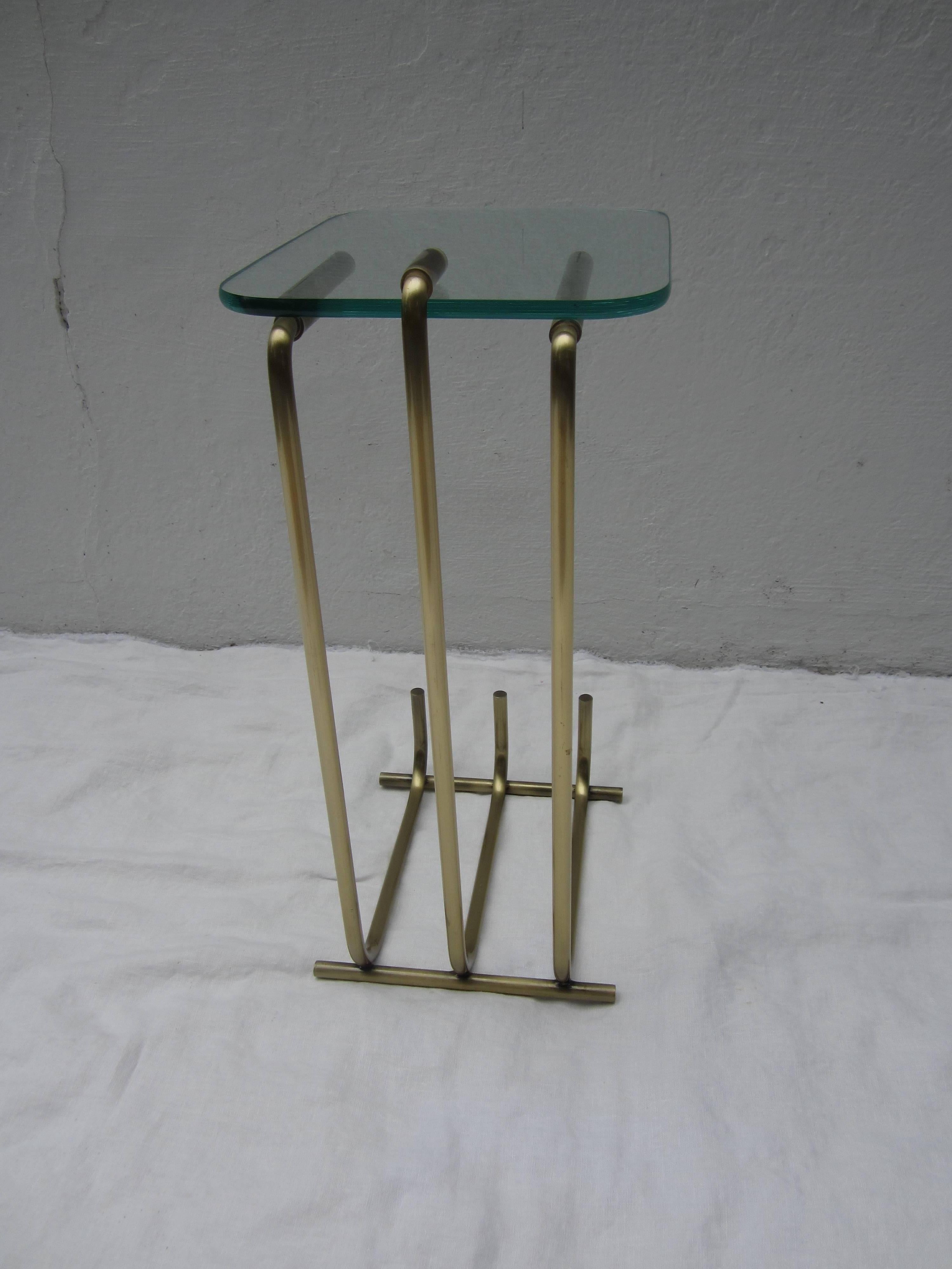 Modern Metal and Glass Occasional Table 2