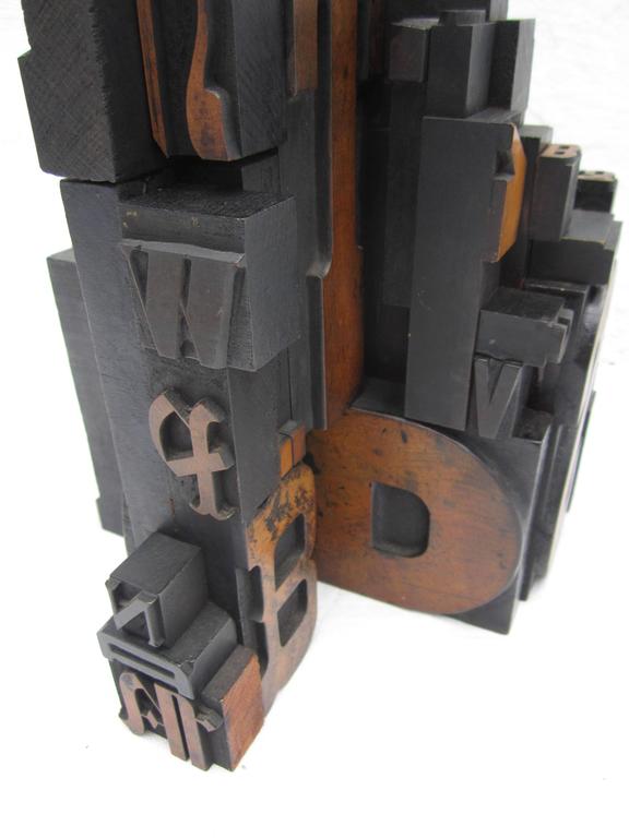 Letterpress Wood Block Sculpture For Sale at 1stDibs