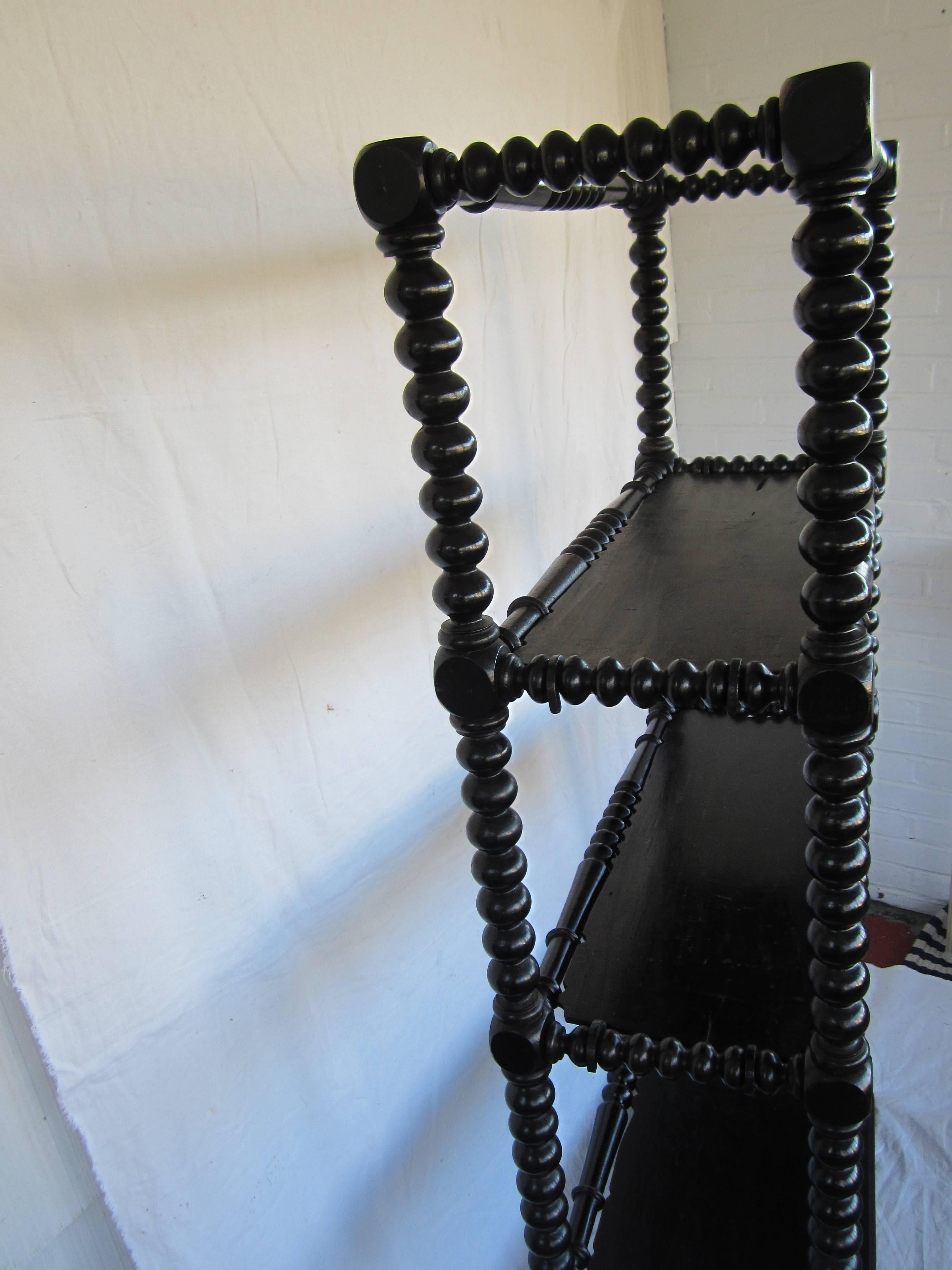 Late 19th Century 19th Century French Napoleon III Ebonized Etagere