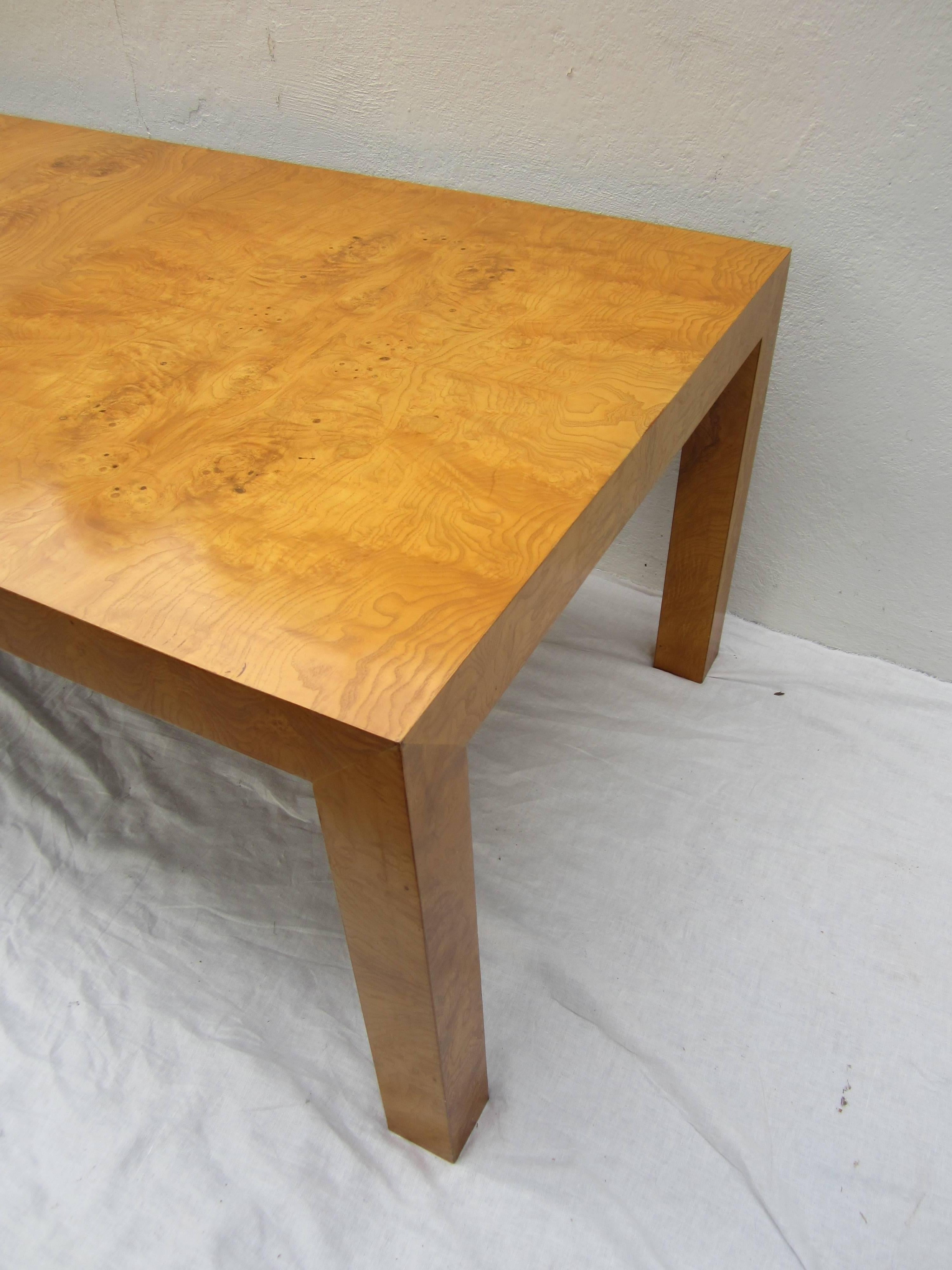 Late 20th Century Milo Baughman Burl Wood Extension Dining Table