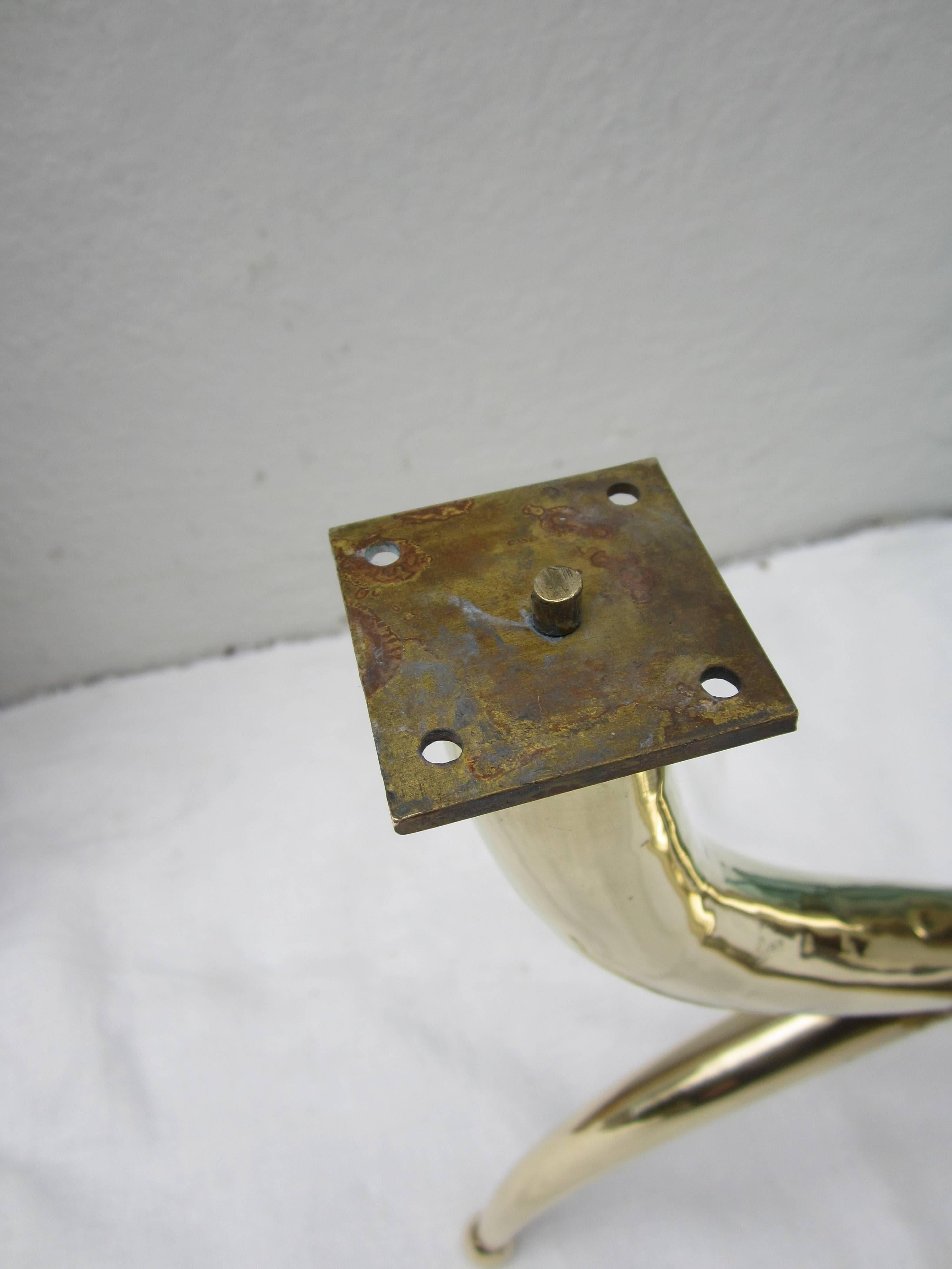 Mid-20th Century Marble and Brass Side Table