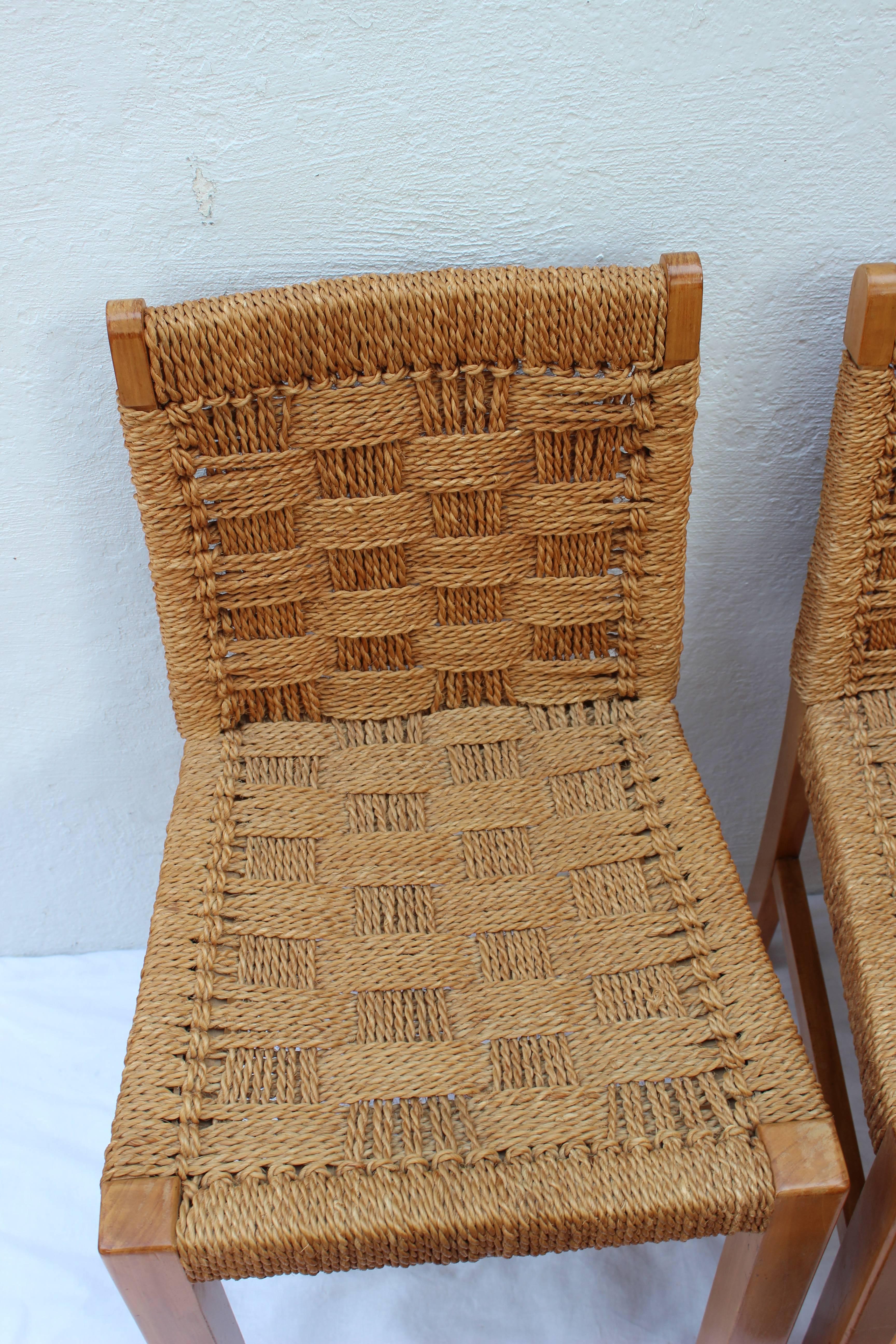 Set of Six Audoux Minet Style Dining Chairs 1
