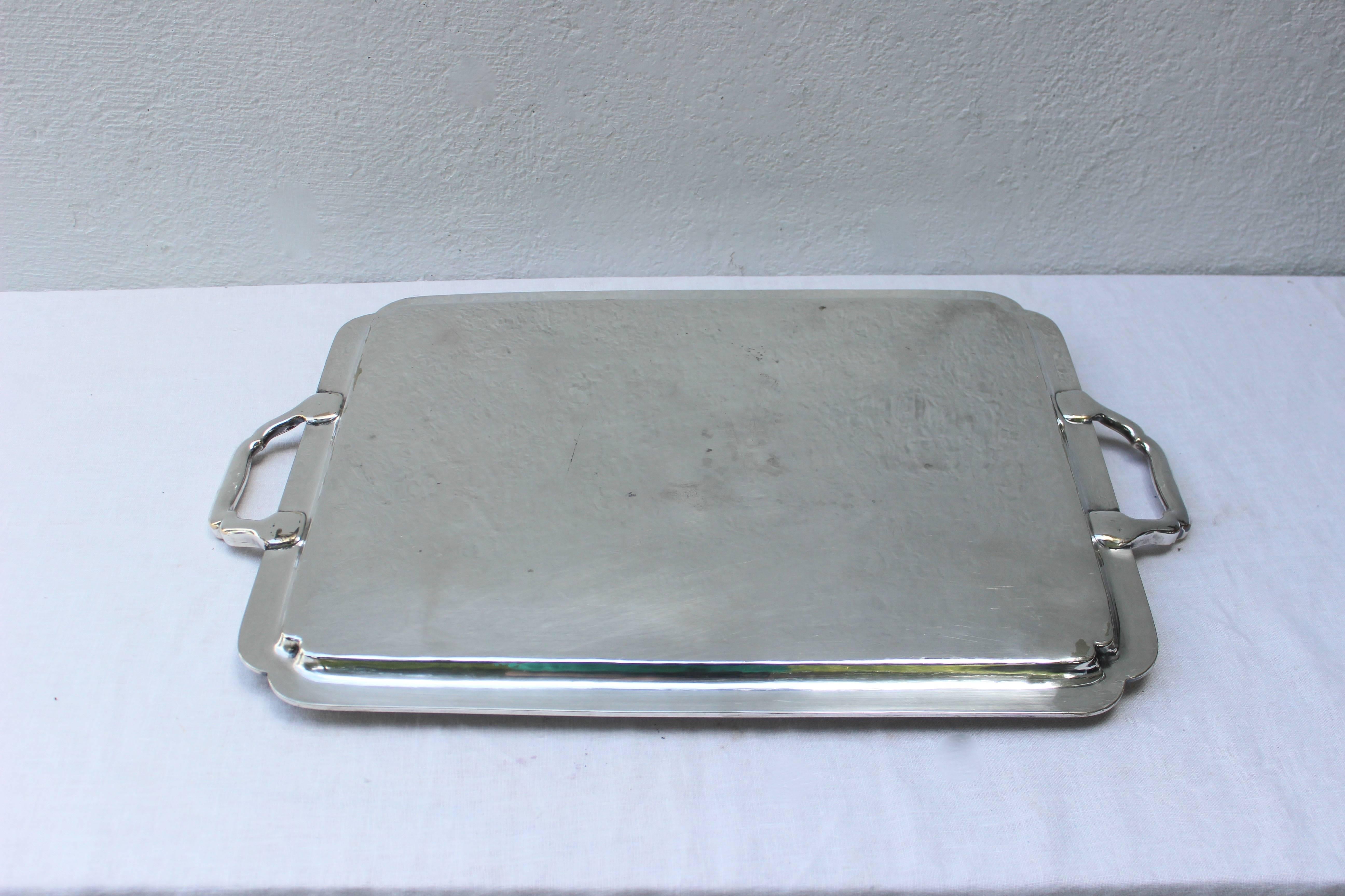 Large Rectangular Silver Plated Serving Tray 1