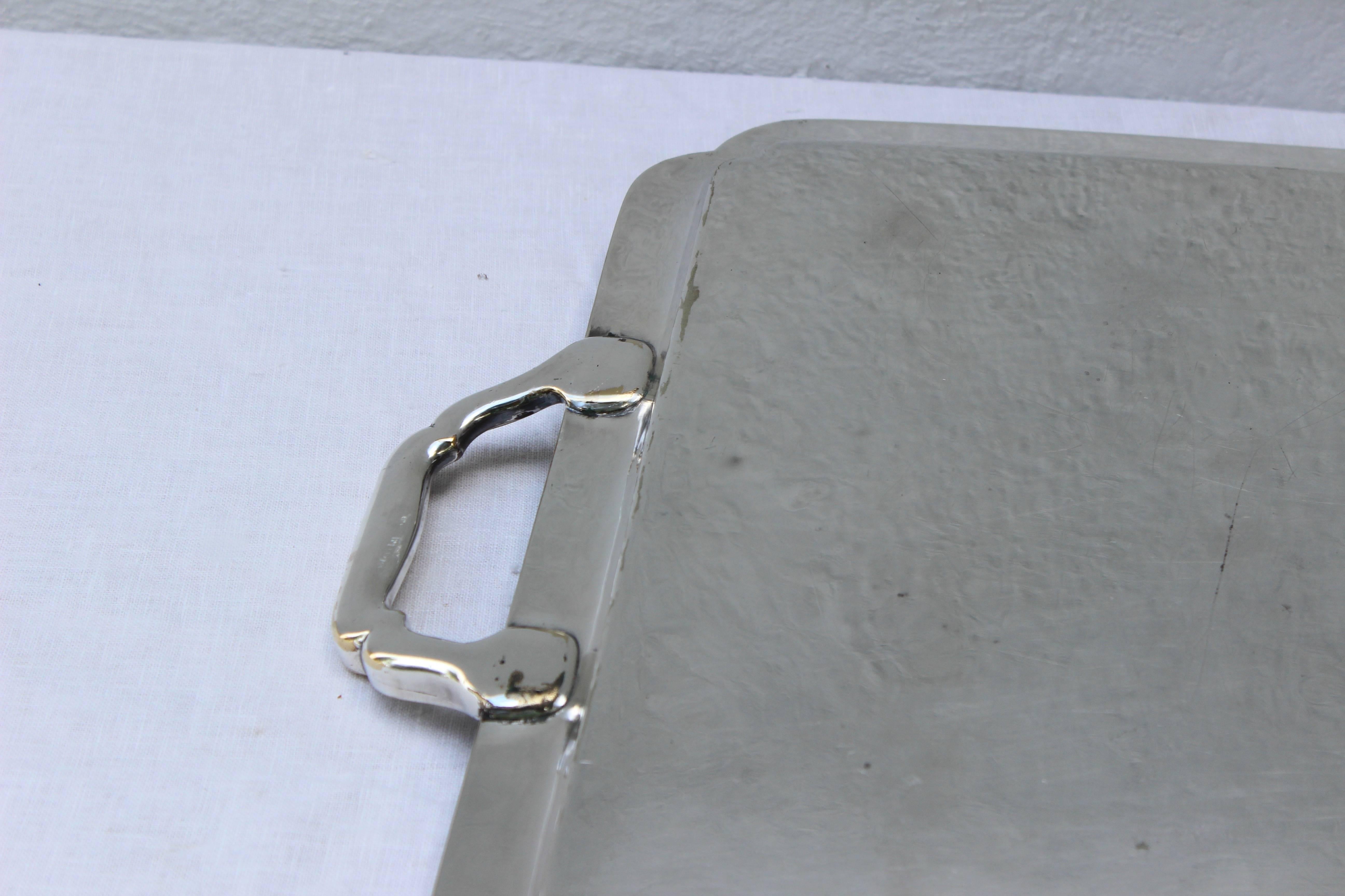 Large Rectangular Silver Plated Serving Tray 2