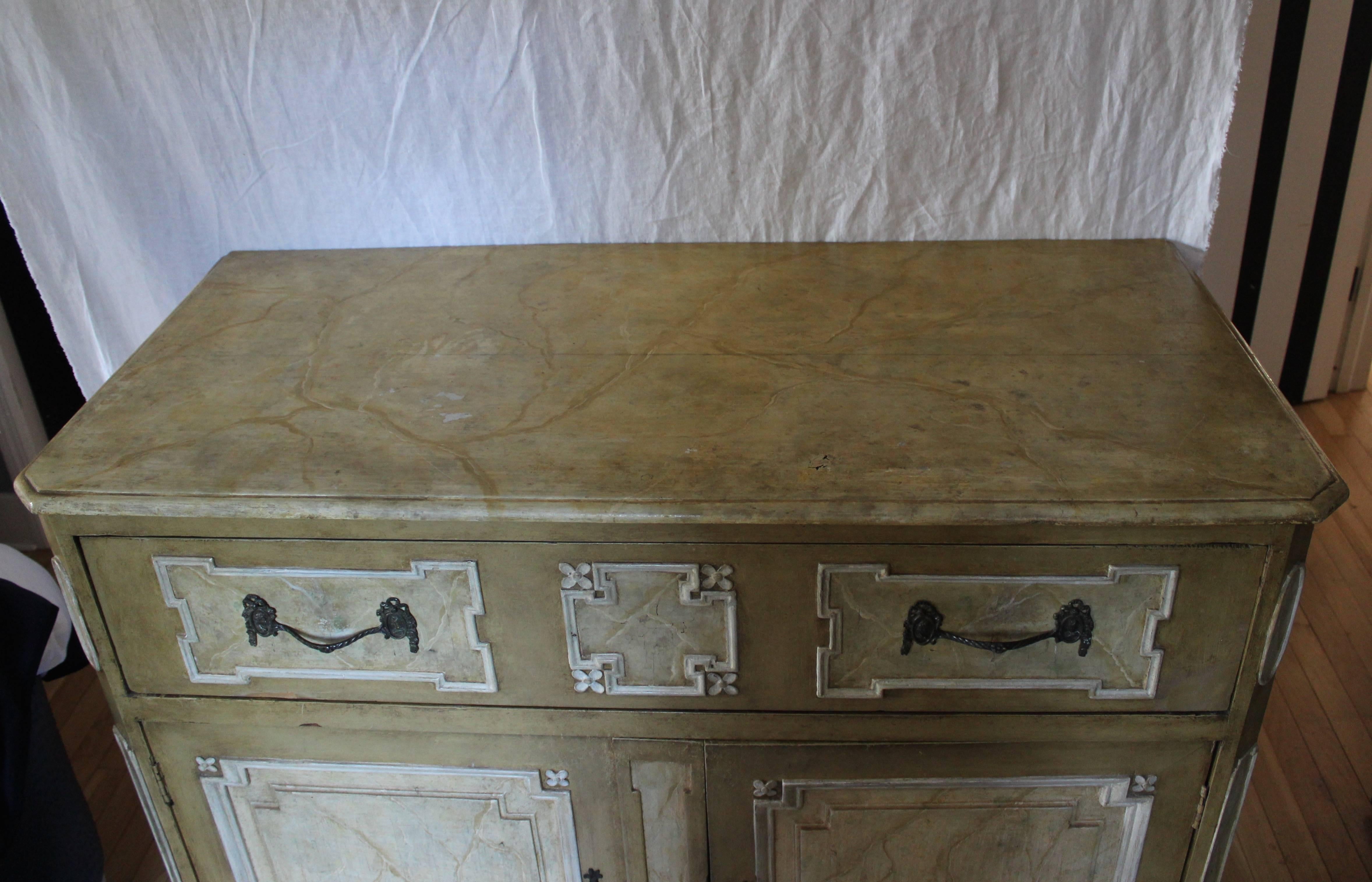 French 19th Century Painted Cabinet For Sale