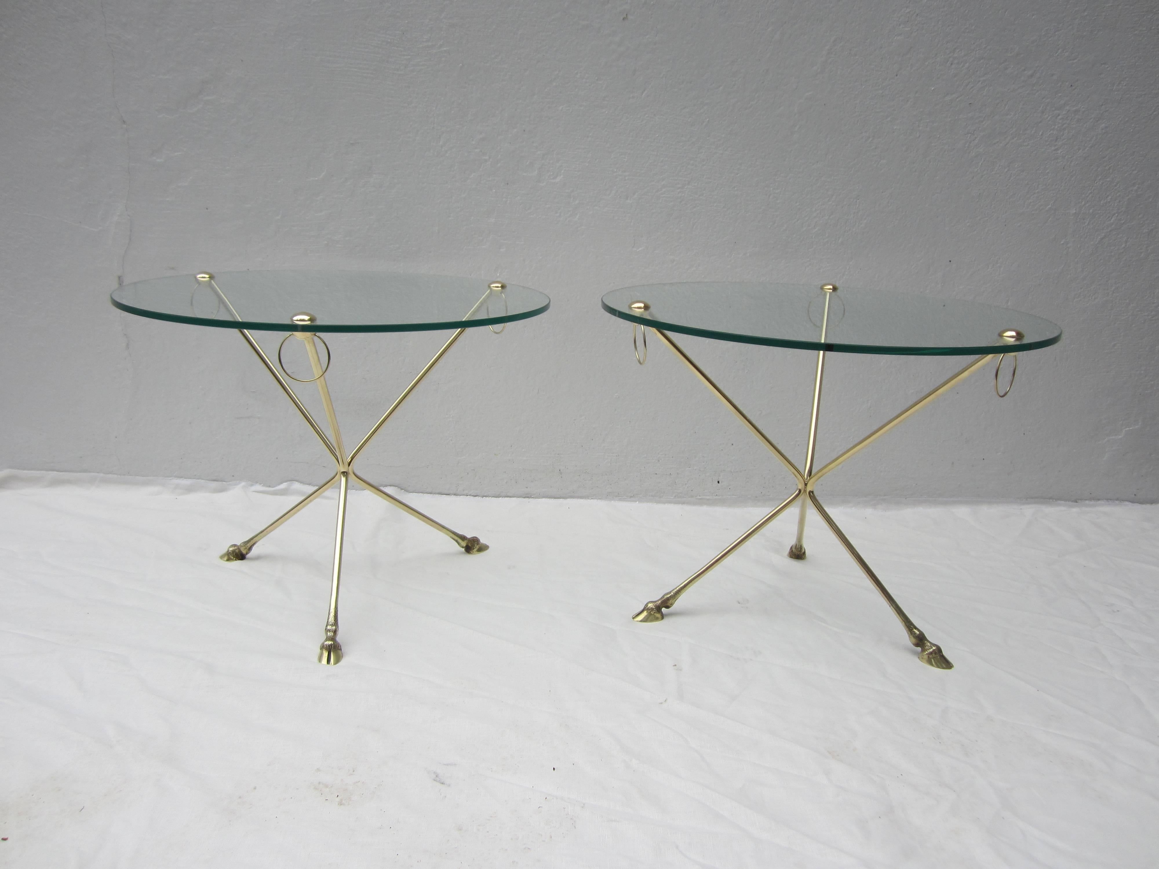 Pair of Bagues Style Bronze and Glass Tables For Sale 2