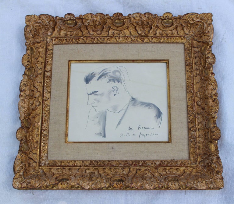 Boxeur Drawing André Dunoyer de Segonzac In Excellent Condition For Sale In East Hampton, NY