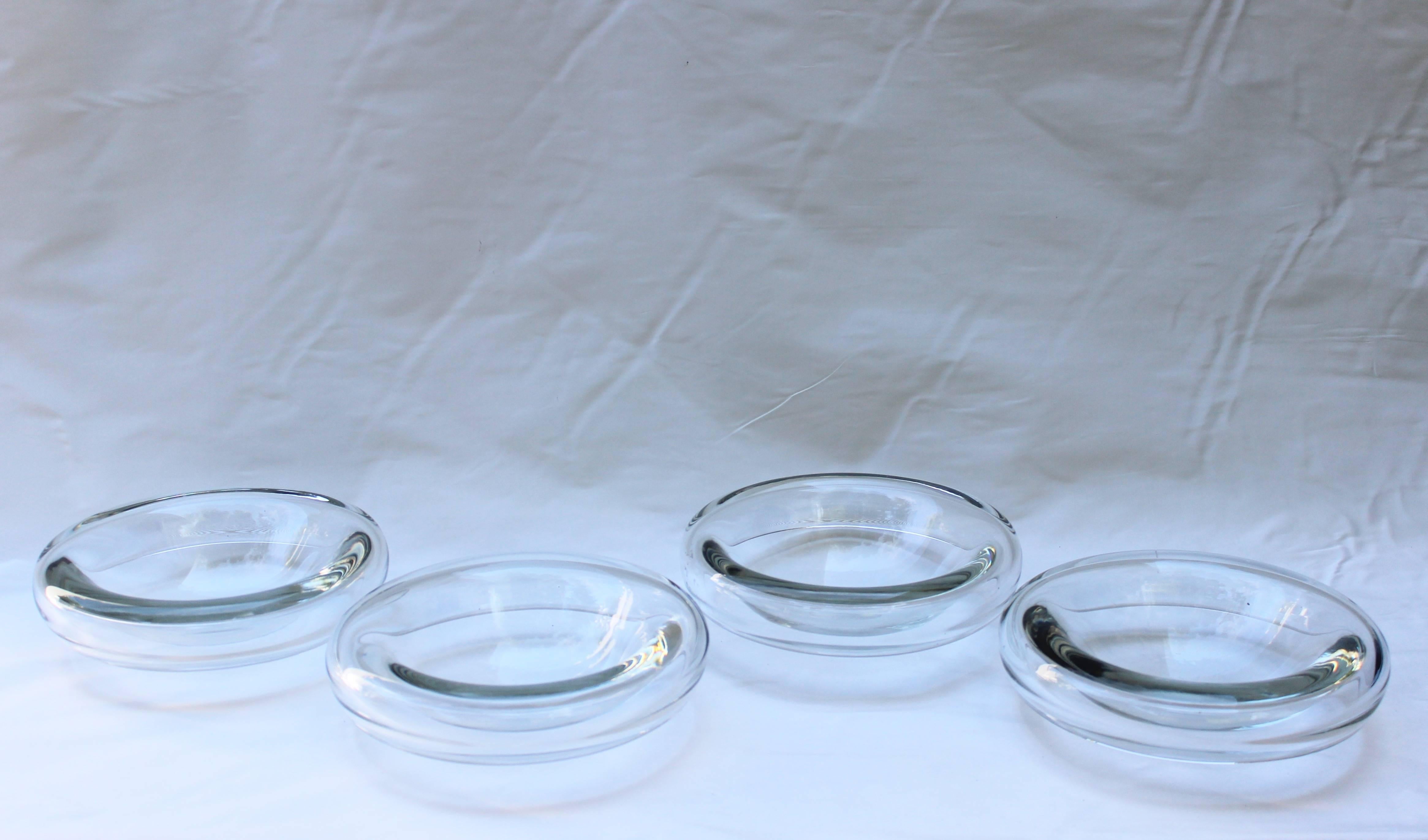 Italian Set of Four Alfredo Barbini Glass Bowls